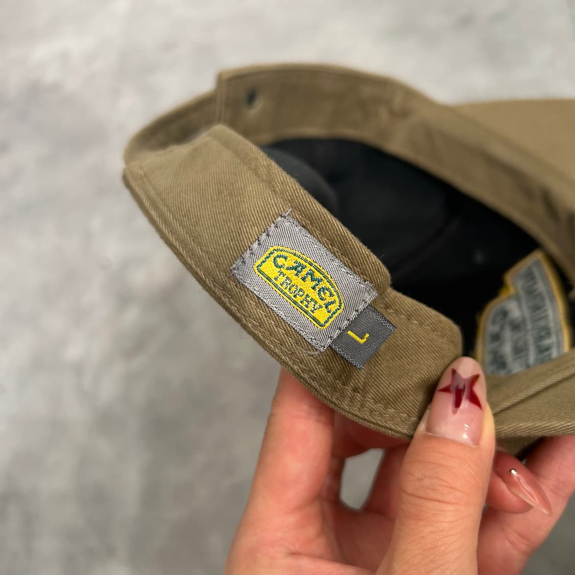 L 빈티지 카멜 스냅백 모자 브라운  상품이미지6