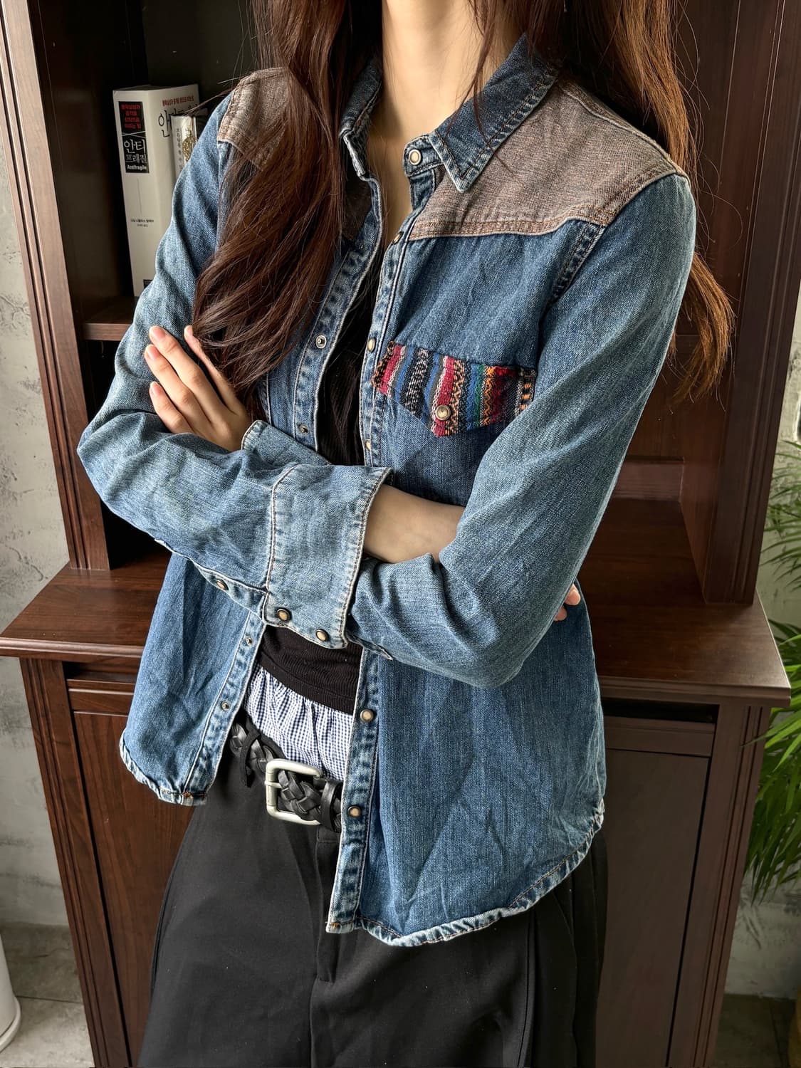 빈티지 웨스턴 데님 셔츠 상품이미지1