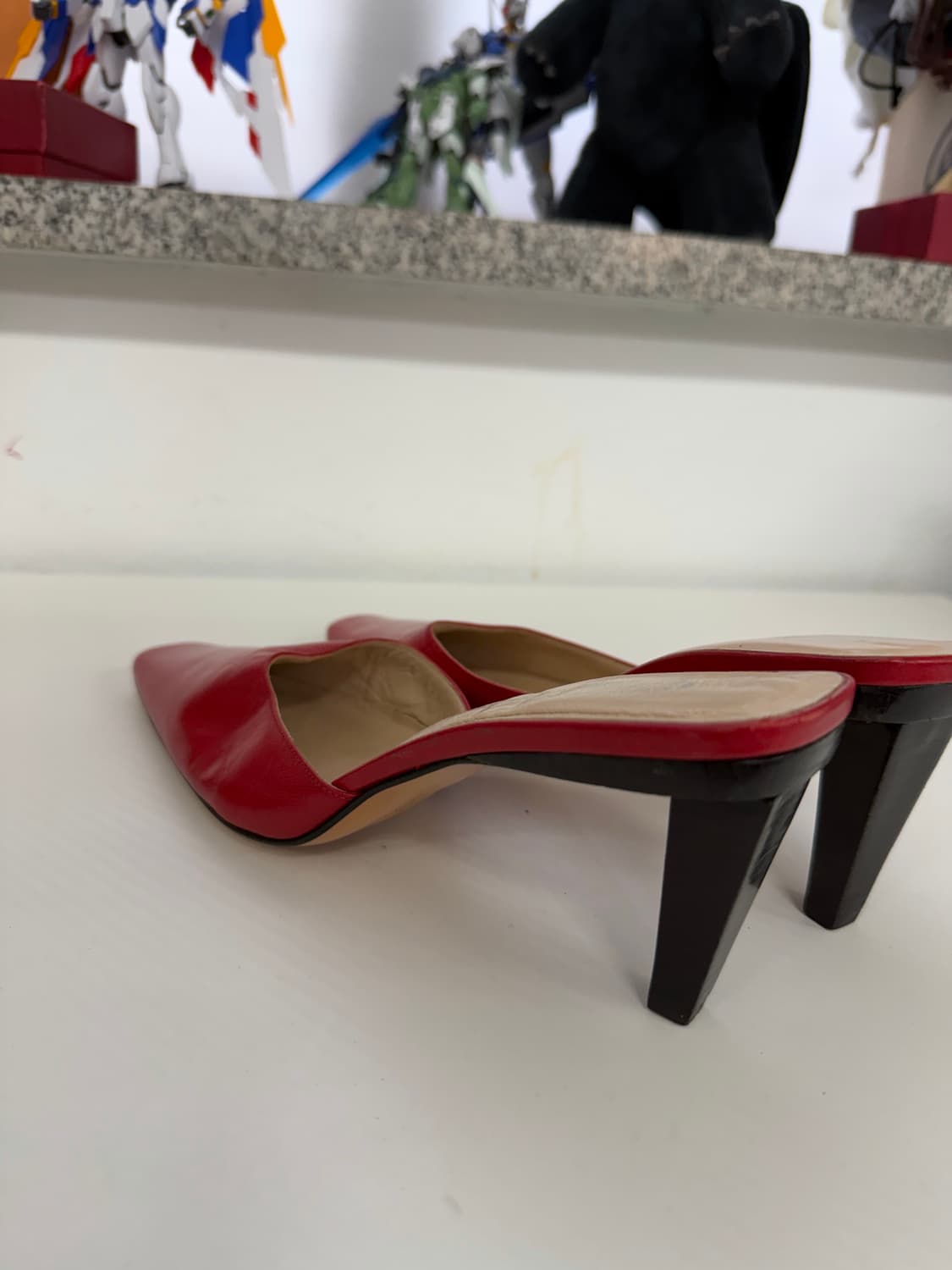 정품) 쥬세페자노티 레드 가죽 뮬 슬리퍼 37.5 상품이미지7