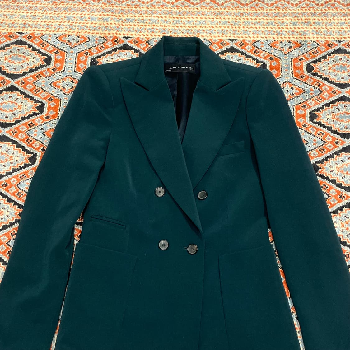 자라 딥그린 더블 슬림핏 자켓 여성XS 상품이미지2