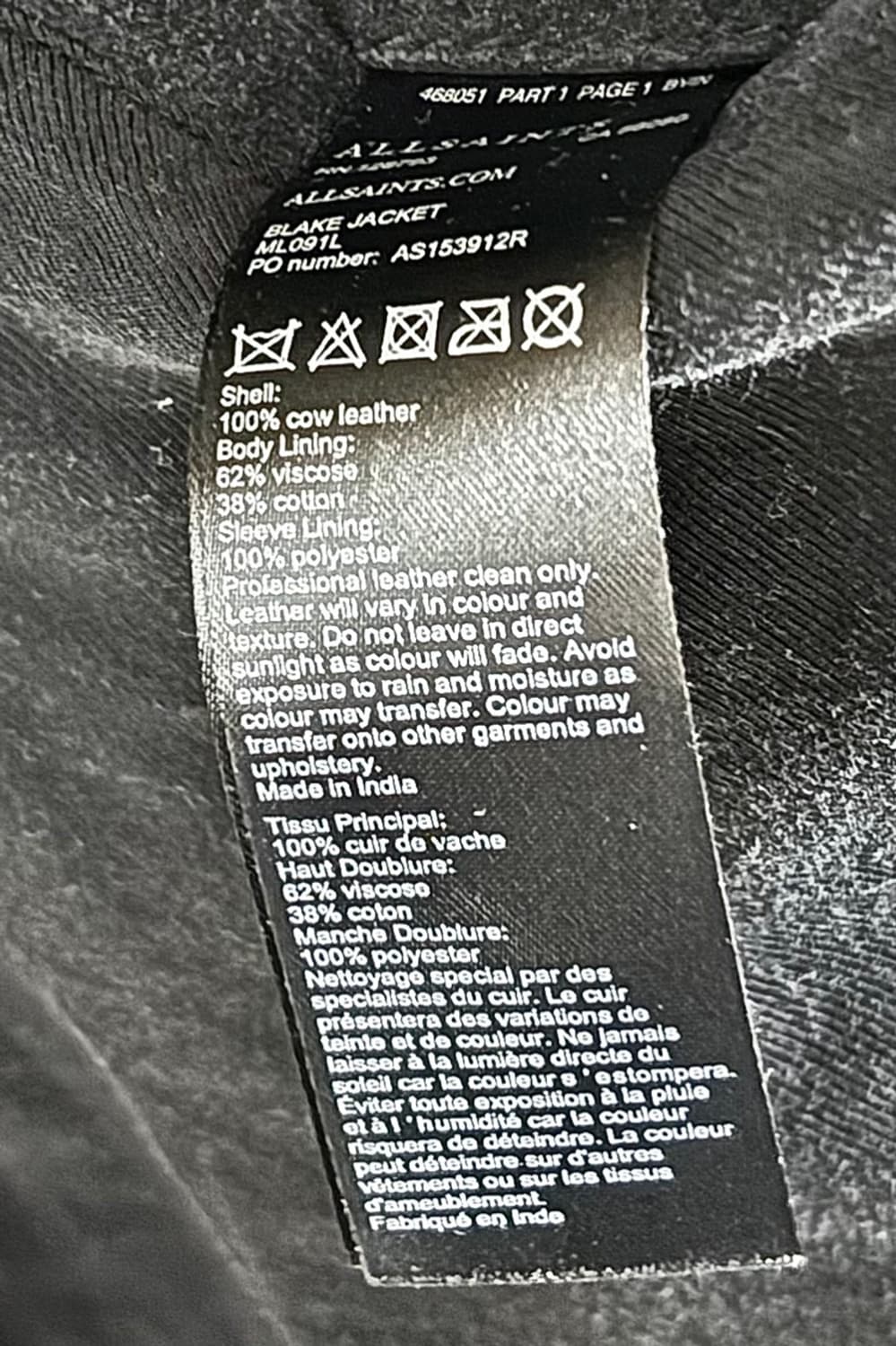 올세인츠 블랙 스웨이드 트러커M 상품이미지4