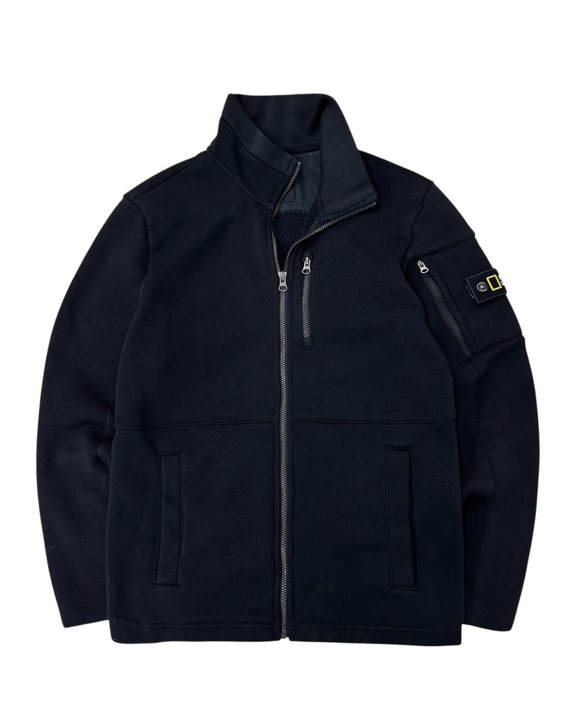 내셔널지오그래픽 기모 니트집업 블랙 (L) 상품이미지1