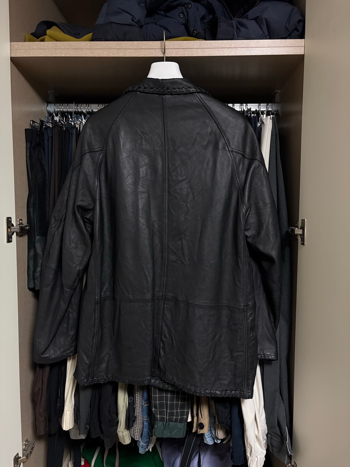 이얼즈어고 스티치 워시드 레더 자켓 상품이미지2