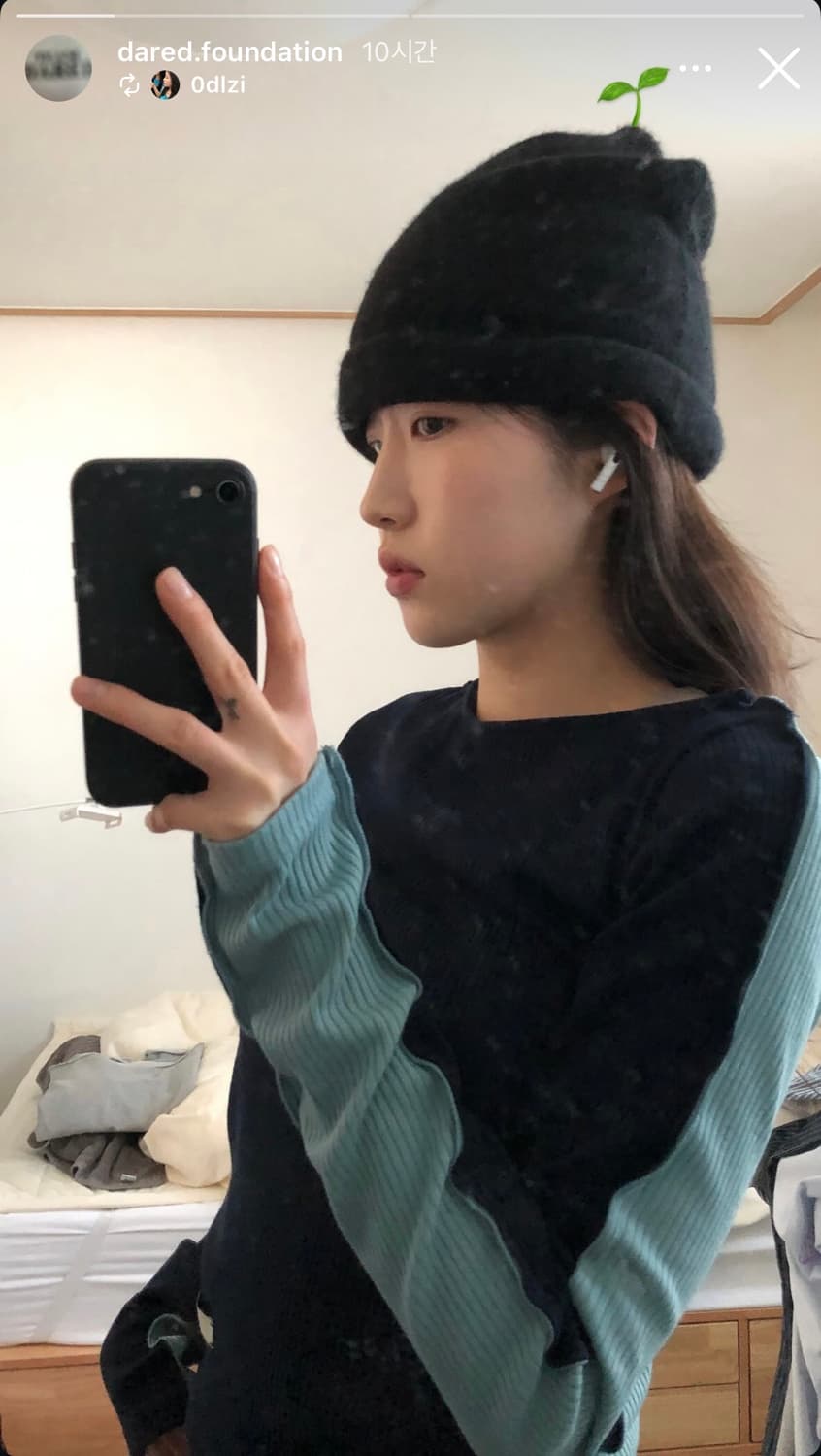 데어드 하프앤하프 롱슬리브 네이비 상품이미지3