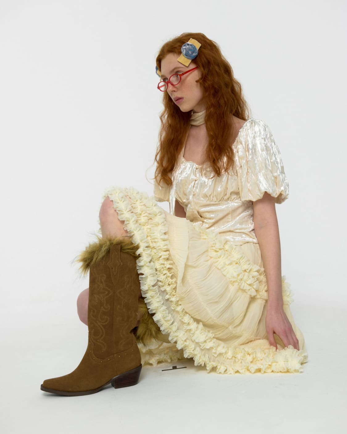 루루서울 웨스턴 믹스 퍼 부츠 225 상품이미지2