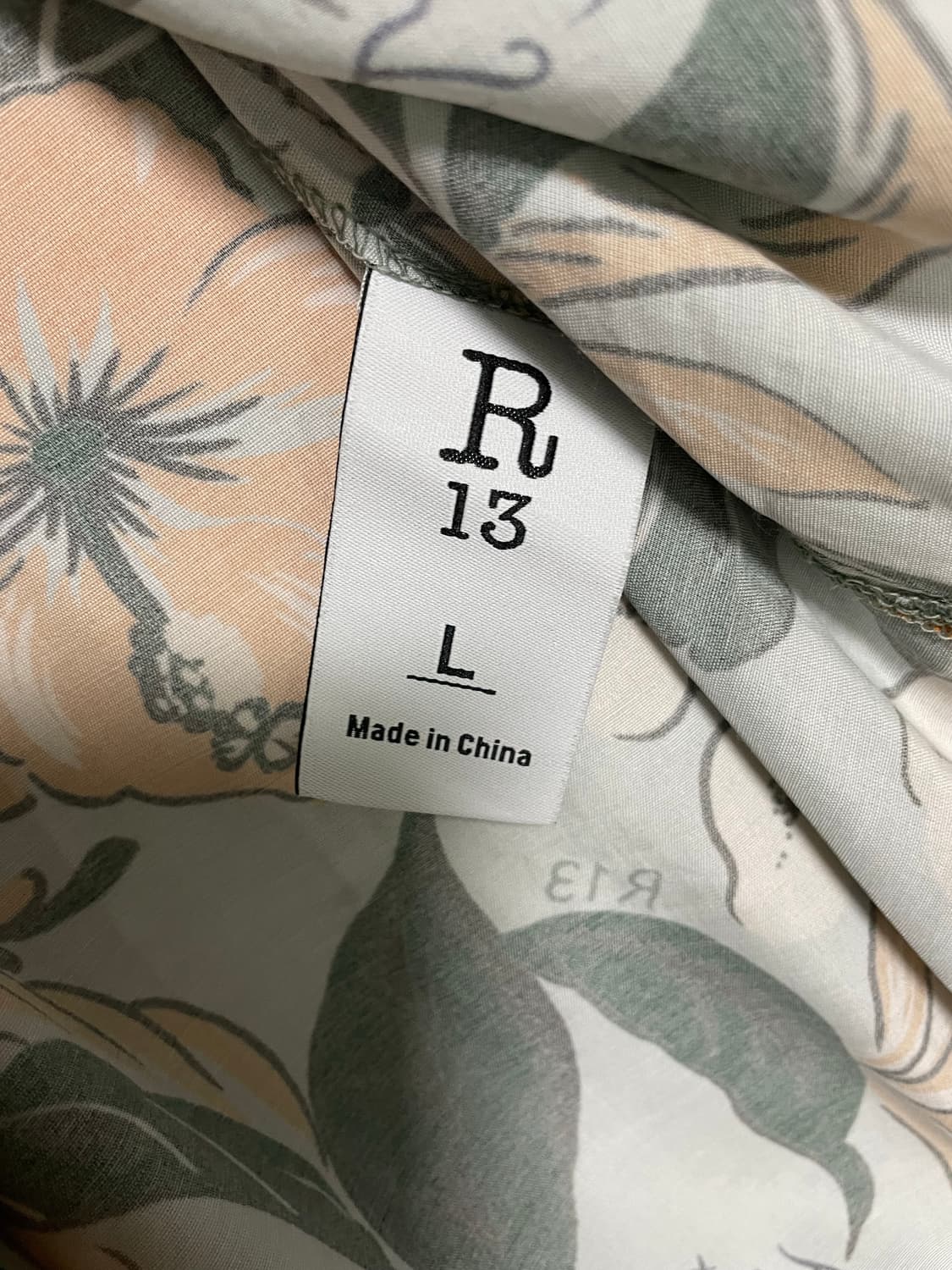 R13 플로럴 반팔 셔츠 L 상품이미지3