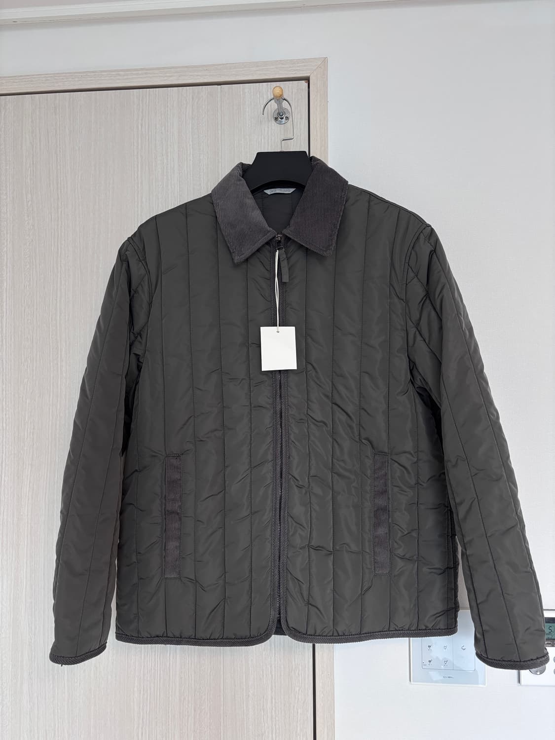 새상품) L (100-105) 자라 남성 퀼팅 코듀로이 카라 자켓 상품이미지1