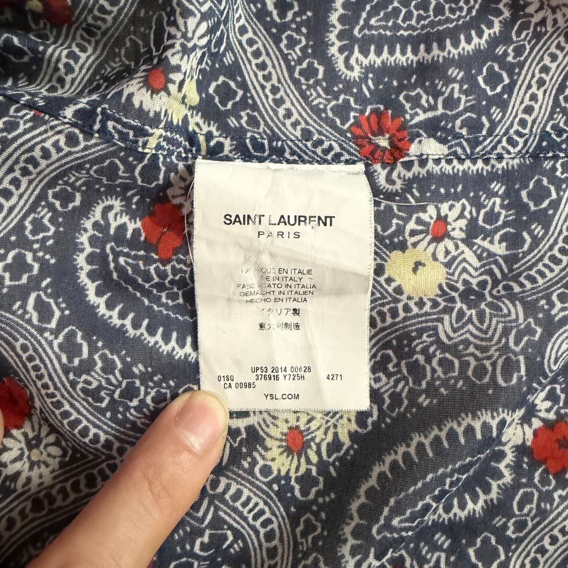 생 로랑 2015 S/S 플로럴 페이즐리 실크 셔츠 상품이미지3