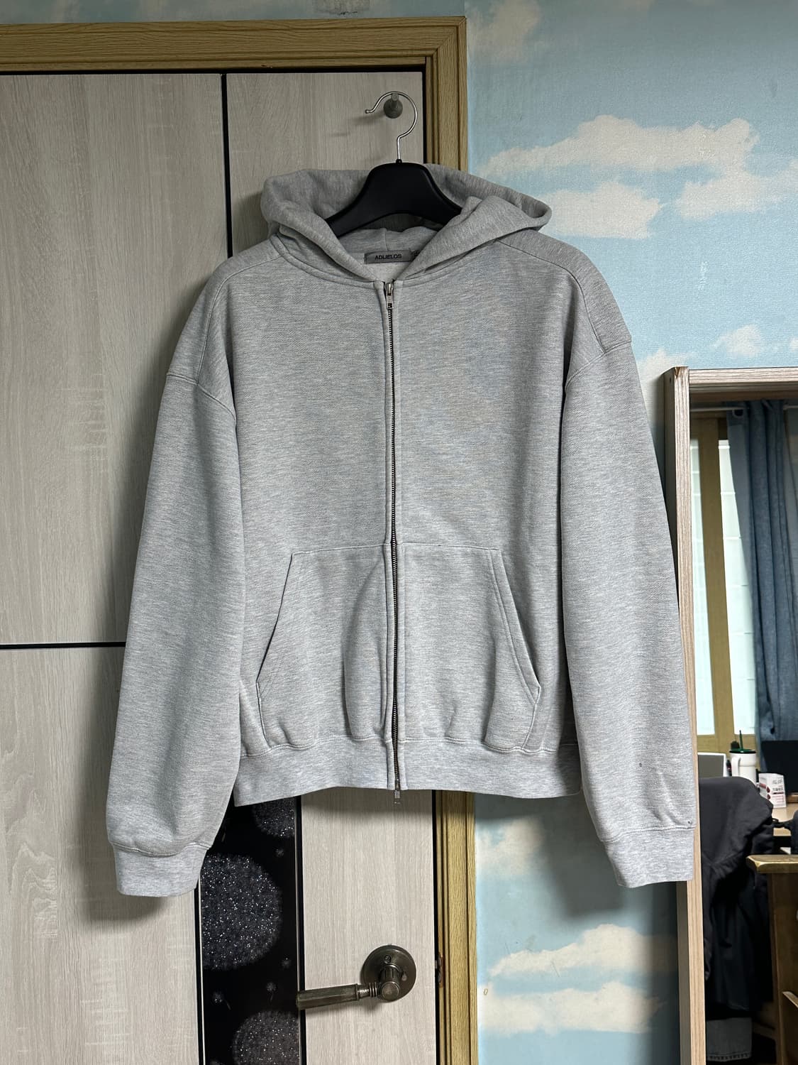 (XL) 에드리엘로스 커버 풀 집업 스웻 재킷 [멜란지그레이] 상품이미지3