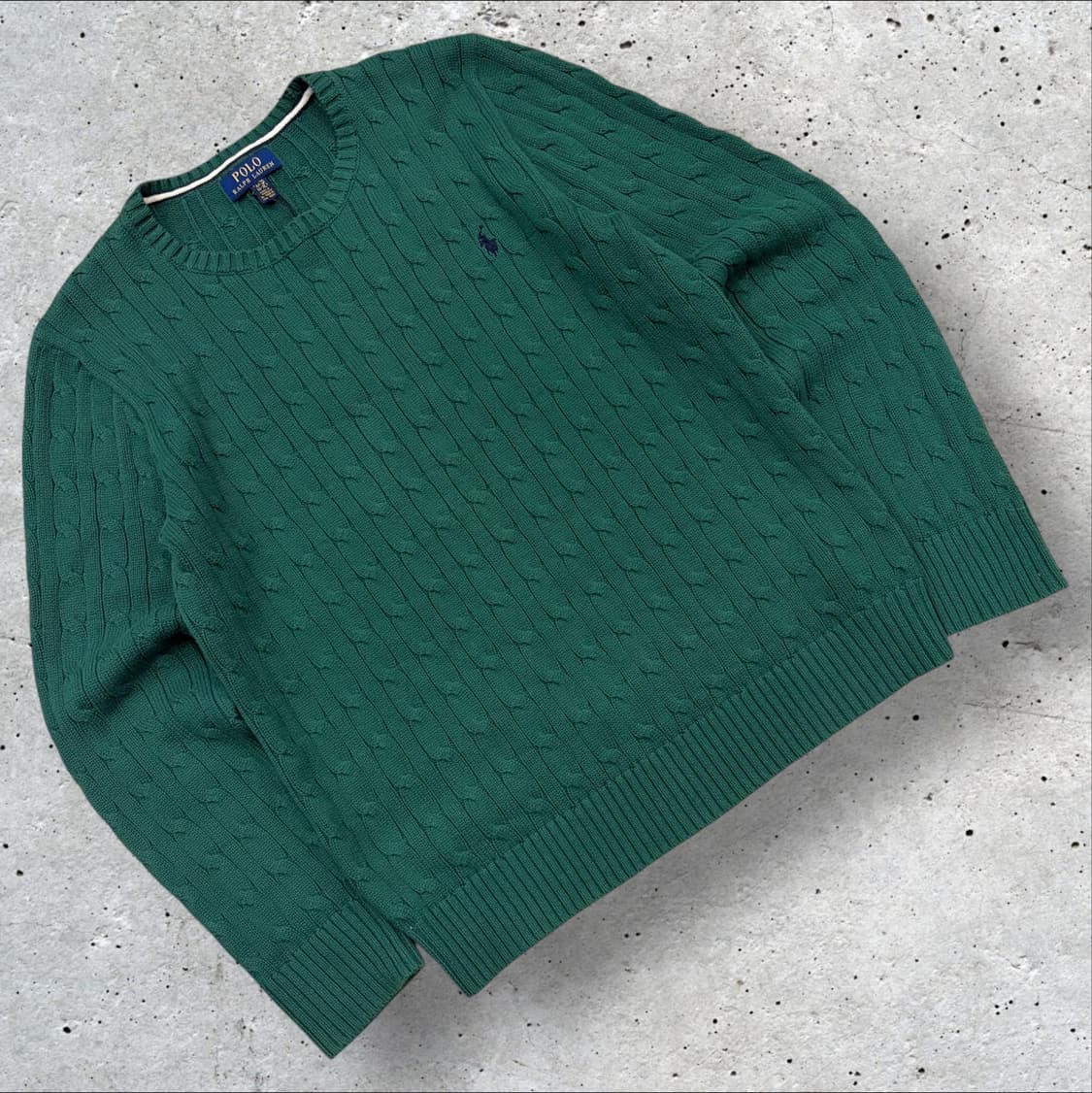 [XL] 폴로 랄프로렌 케이블 코튼 니트 그린 C550 상품이미지1