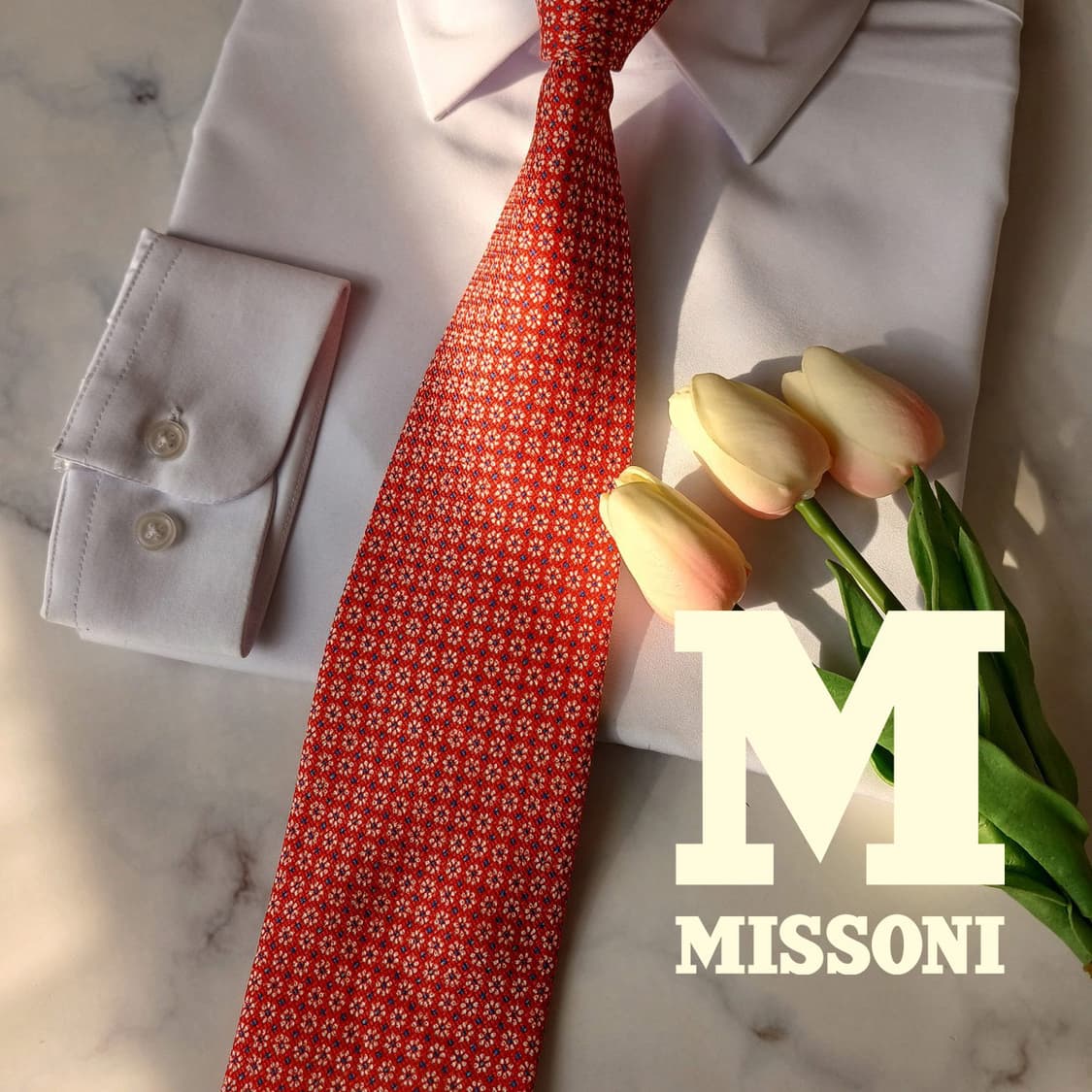 미쏘니 실크 플라워 마이크로 패턴 넥타이 8.6cm A+등급 A19808 상품이미지2