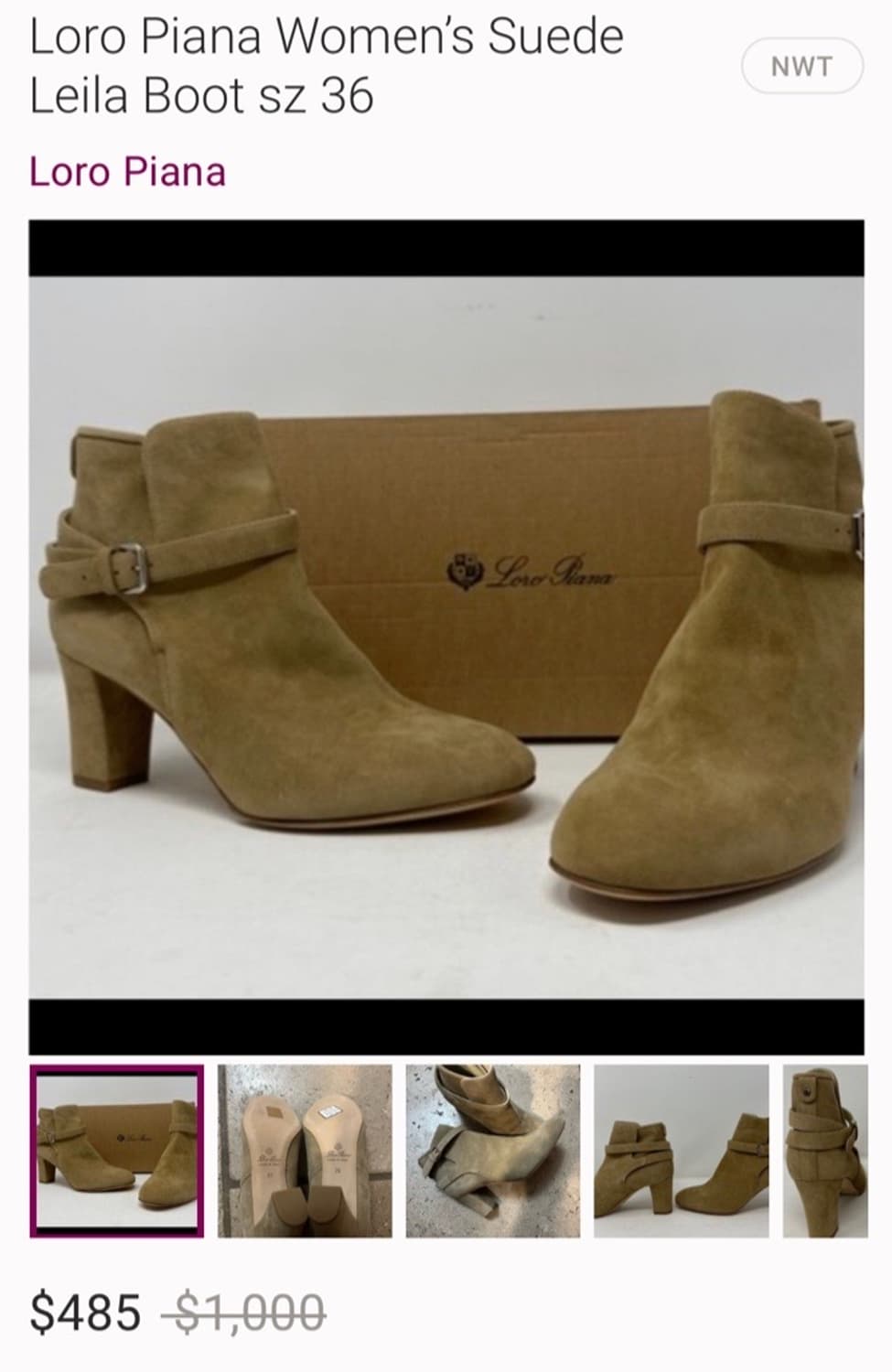 정품 38) 로로피아나 레일라 스트랩 스웨이드 부츠 240~245 상품이미지6