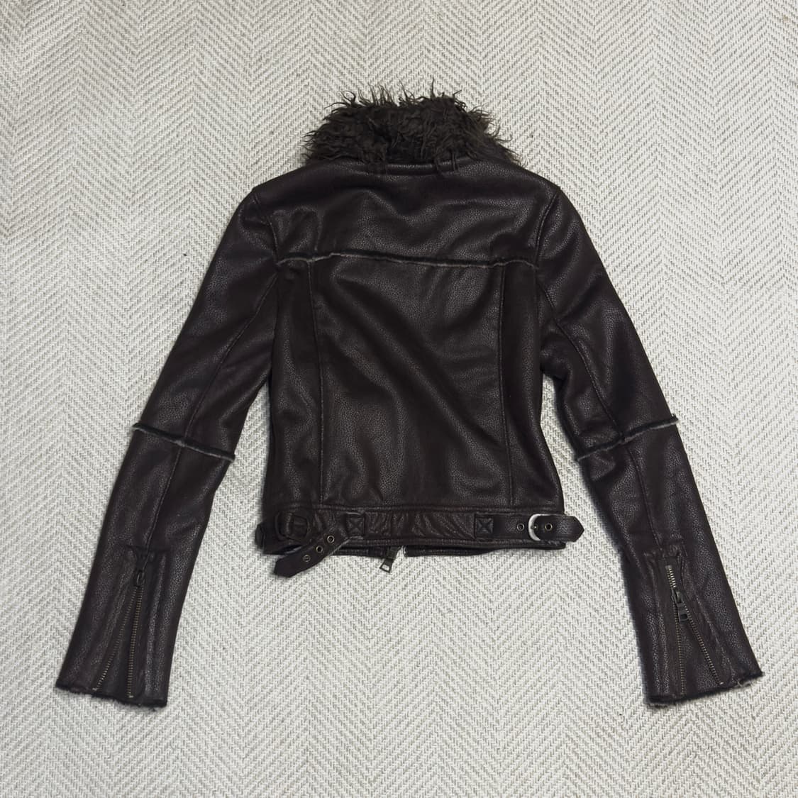 Vintage 하이넥 다크브라운 자켓 상품이미지2