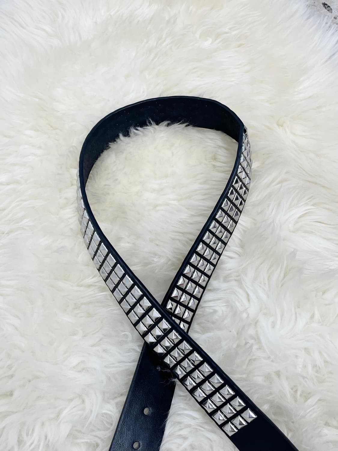 리얼레더 락시크 스터드 버클 벨트 상품이미지5