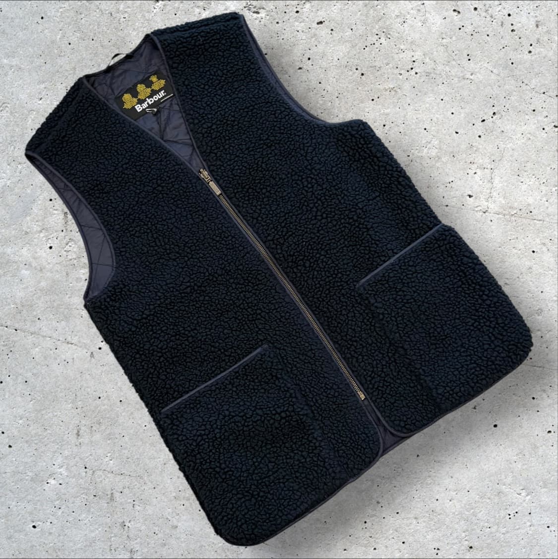 [S] 바버 BERBER 뽀글이 플리스 베스트 조끼 블랙 C721 상품이미지1