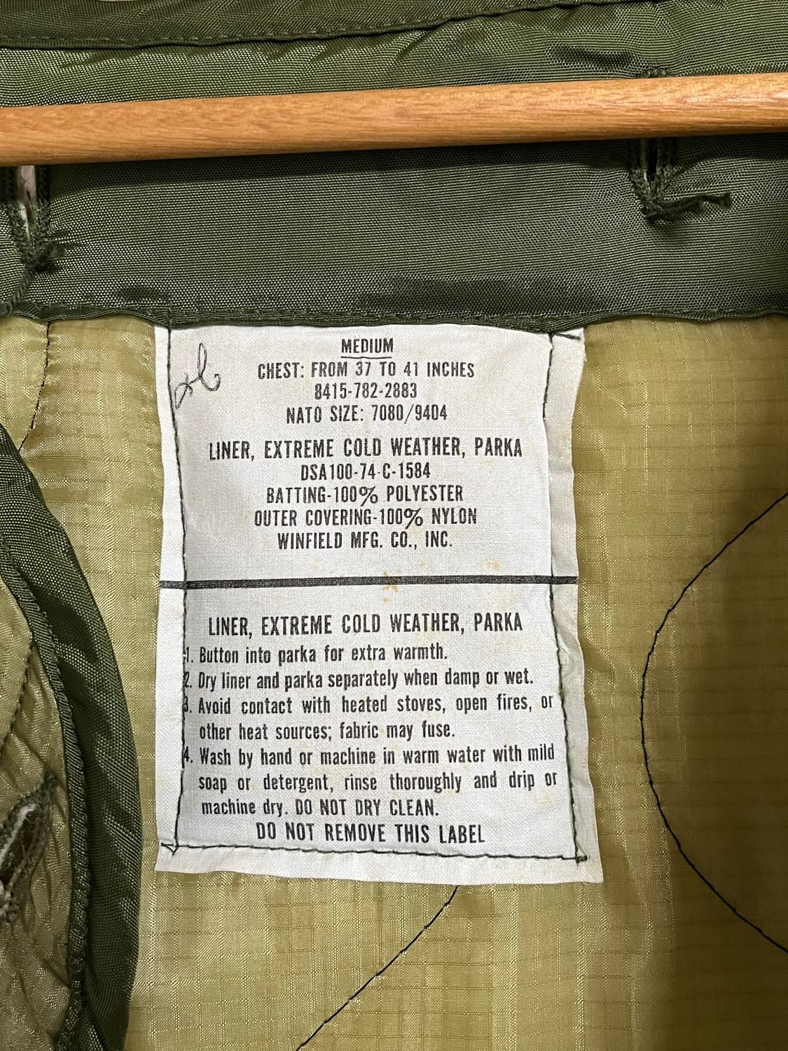 M65 피쉬테일 파카 오리지널 개파카 M 데드스탁 상품이미지7