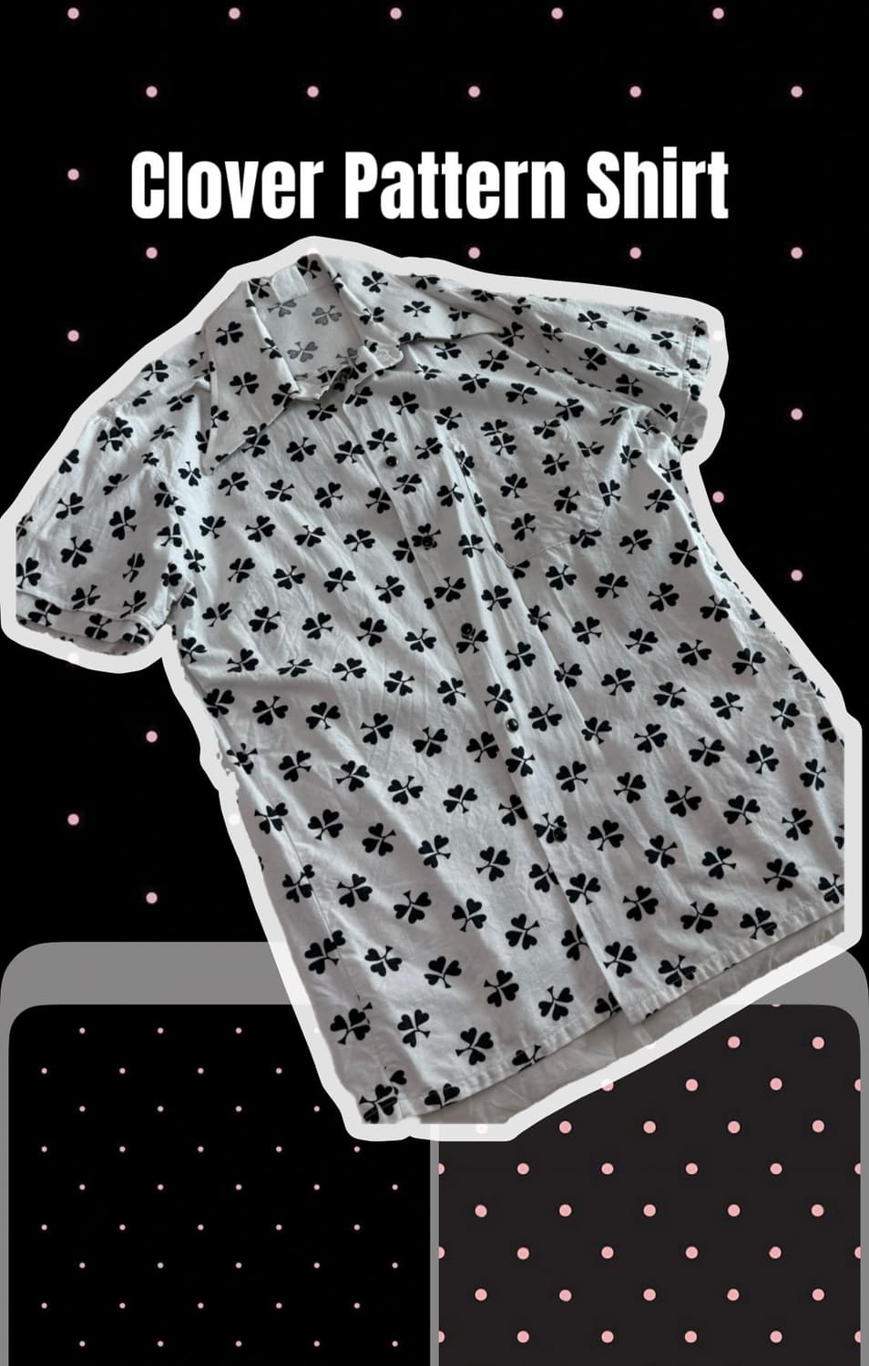 Clover Pattern Short-Sleeve Shirt 상품이미지1