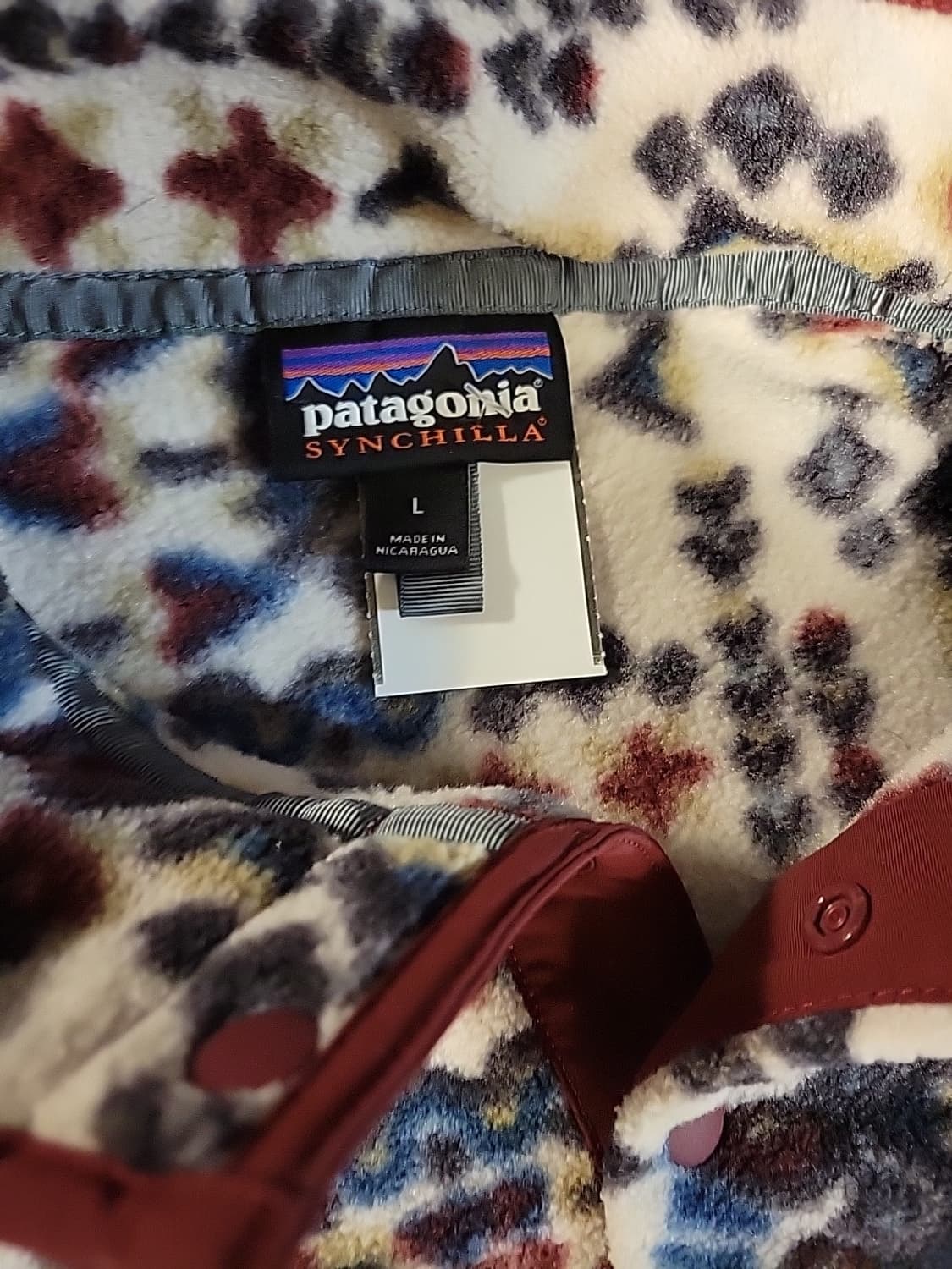 10s 파타고니아 신칠라 스냅T 패턴 플리스 자켓 레드멀티 상품이미지3
