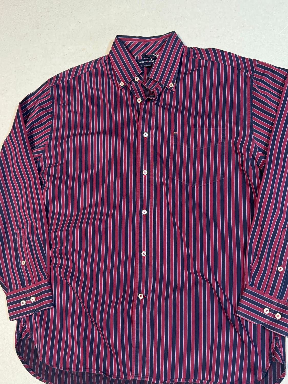 타미힐피거 빈티지 스트라이프 셔츠 M 상품이미지3