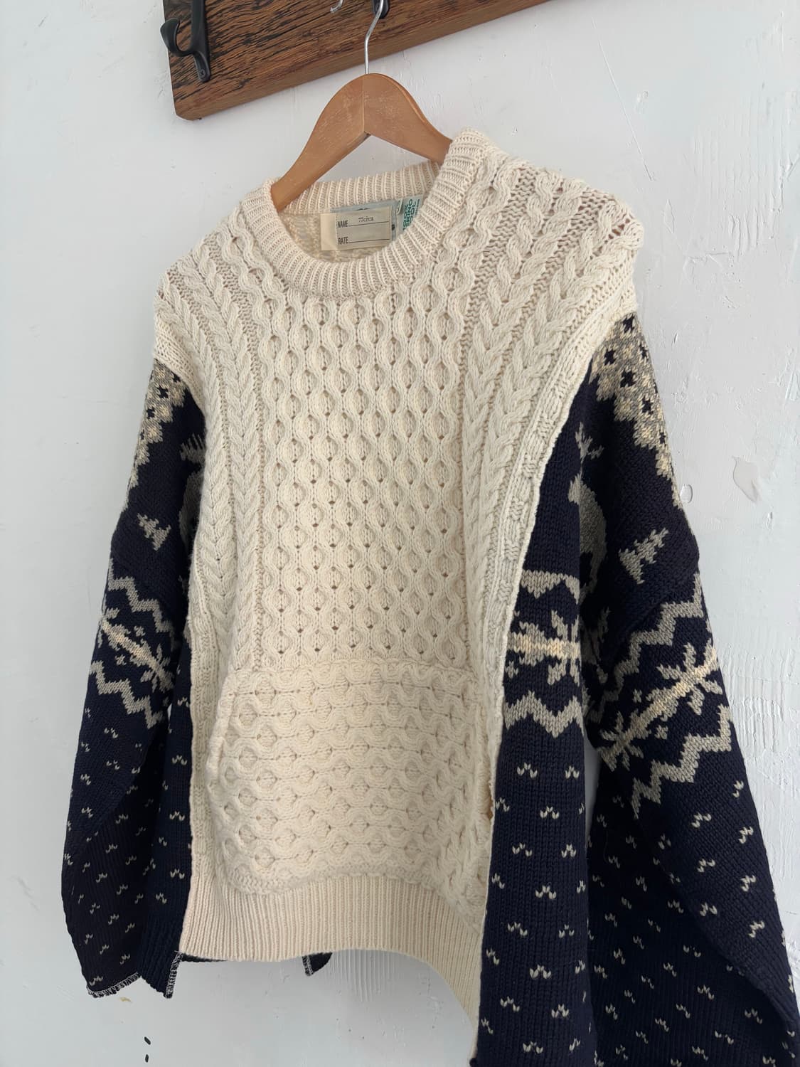 77circa 나나서카 패턴 피셔맨 니트  상품이미지5