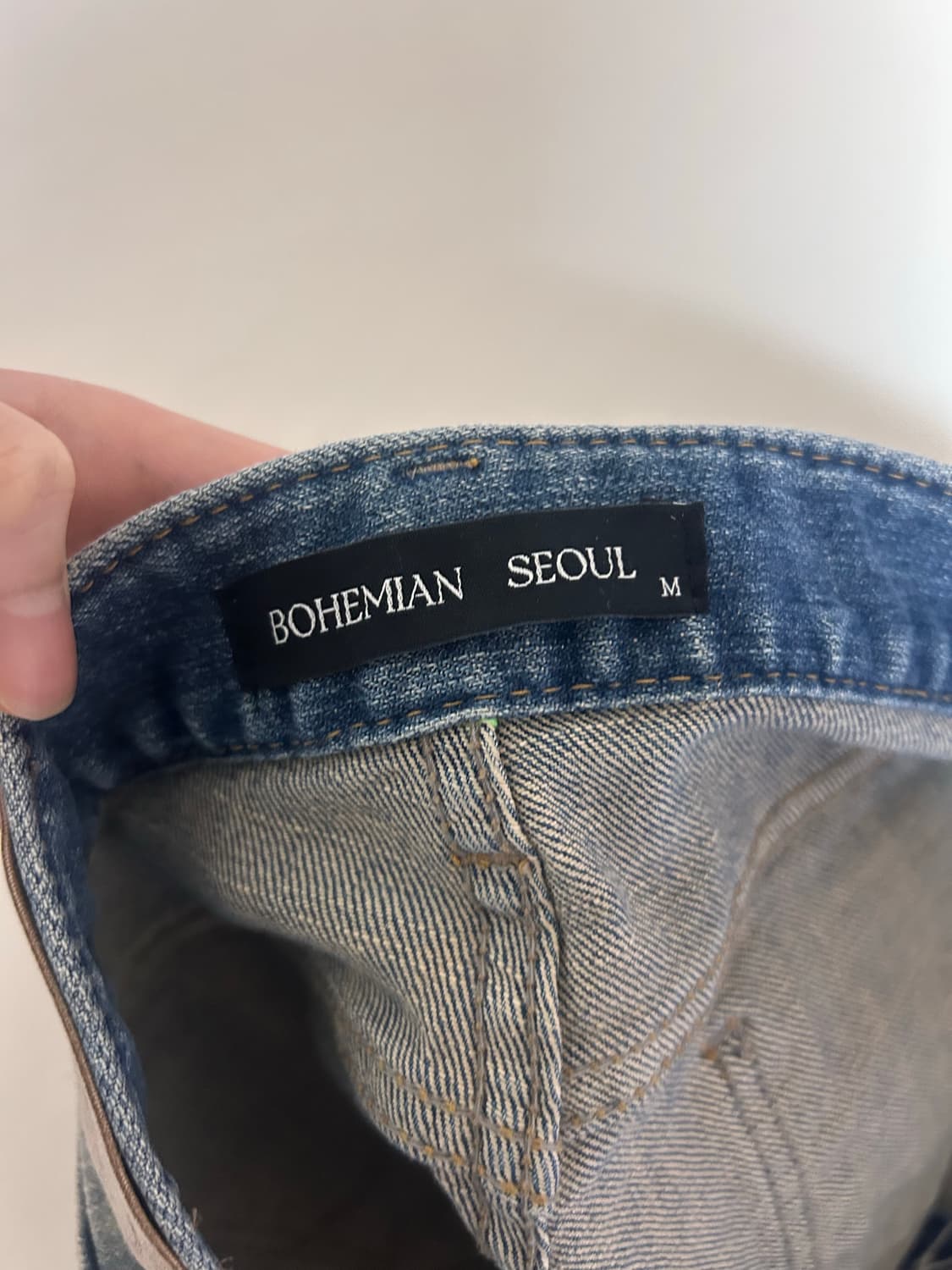 보헤미안서울 데님 반바지 상품이미지3
