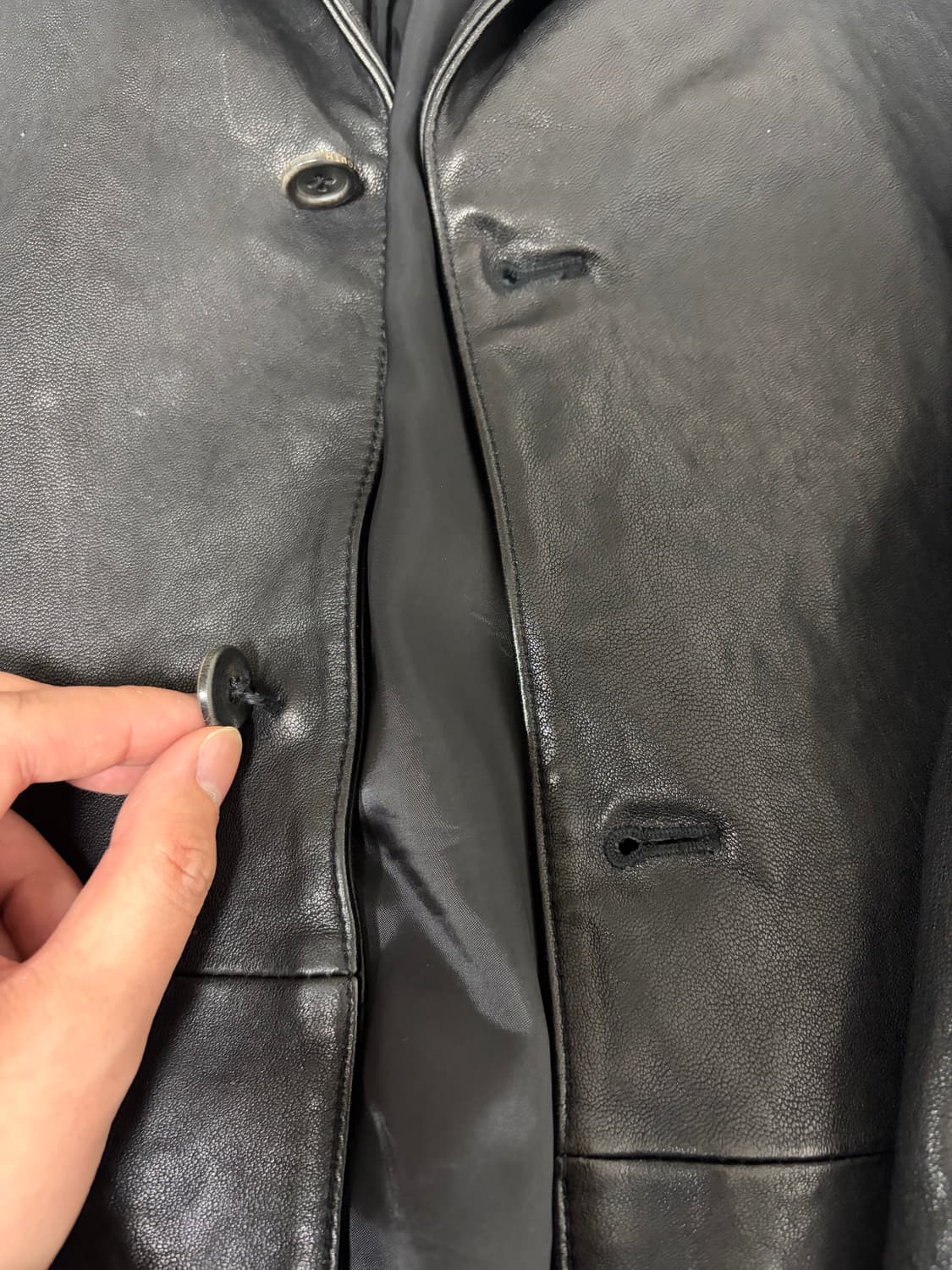 유스 워시드 레더 자켓 상품이미지5