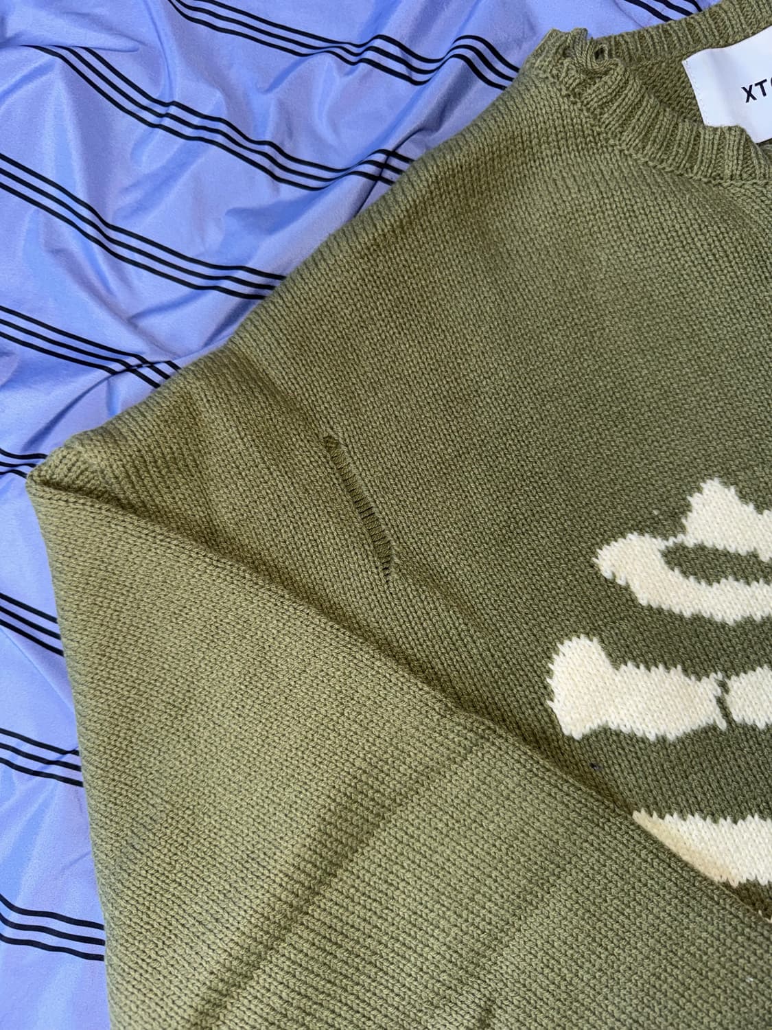 엑스톤즈 스켈레톤 XTK037 보운 니트 집업 (KHAKI) 상품이미지3