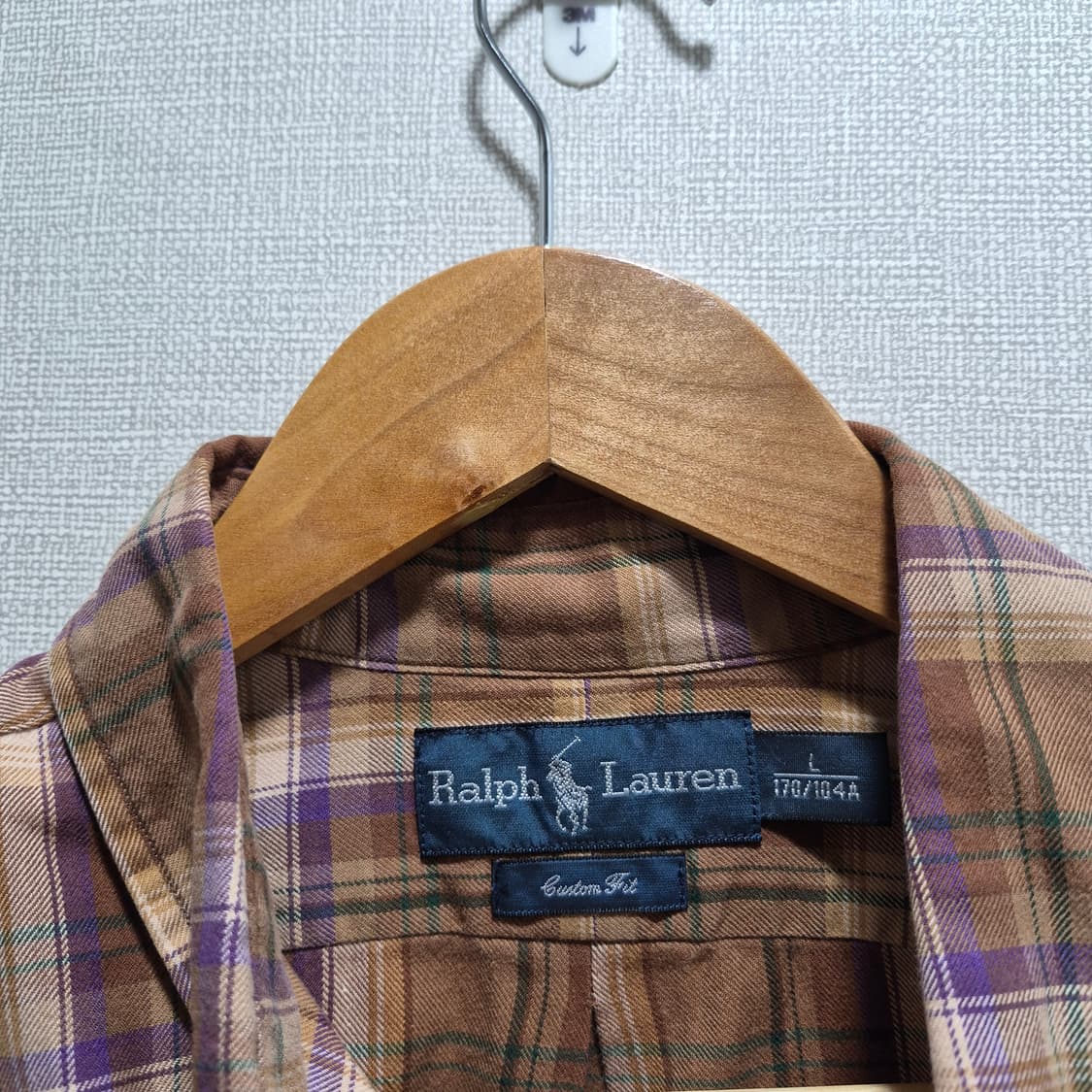 (L) 폴로 랄프로렌 커스텀핏 브라운 체크 셔츠 상품이미지5