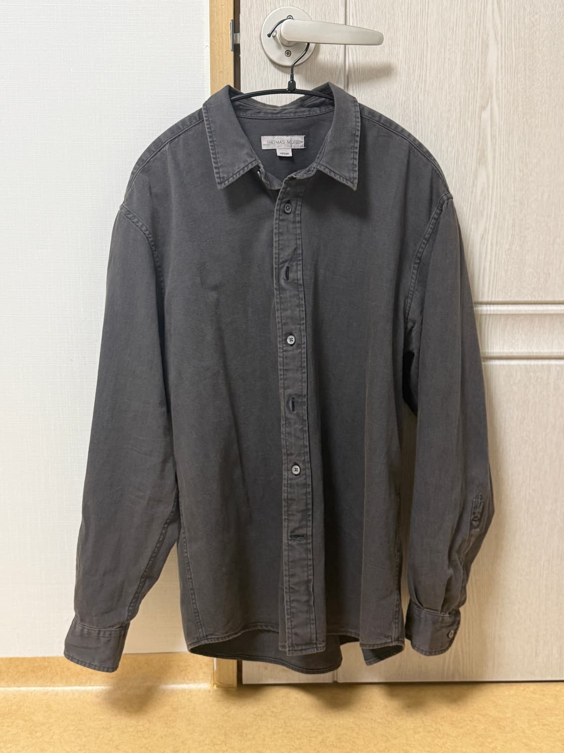 [M] 토마스모어 블랙 워시드 데님 셔츠 상품이미지6