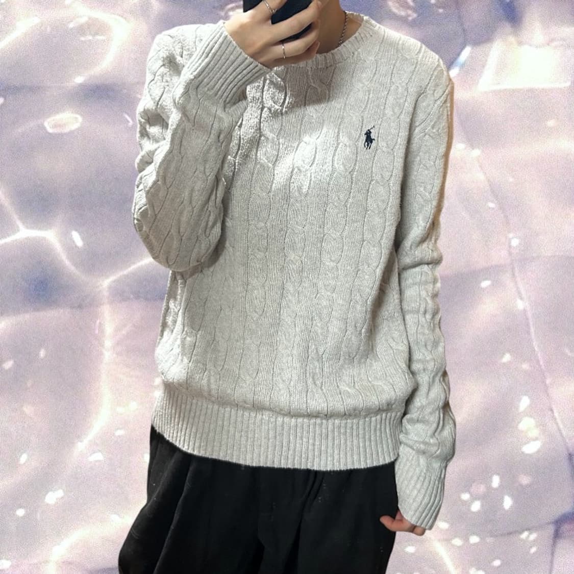 폴로 랄프로렌 신형 꽈배기 니트 그레이 M  상품이미지1