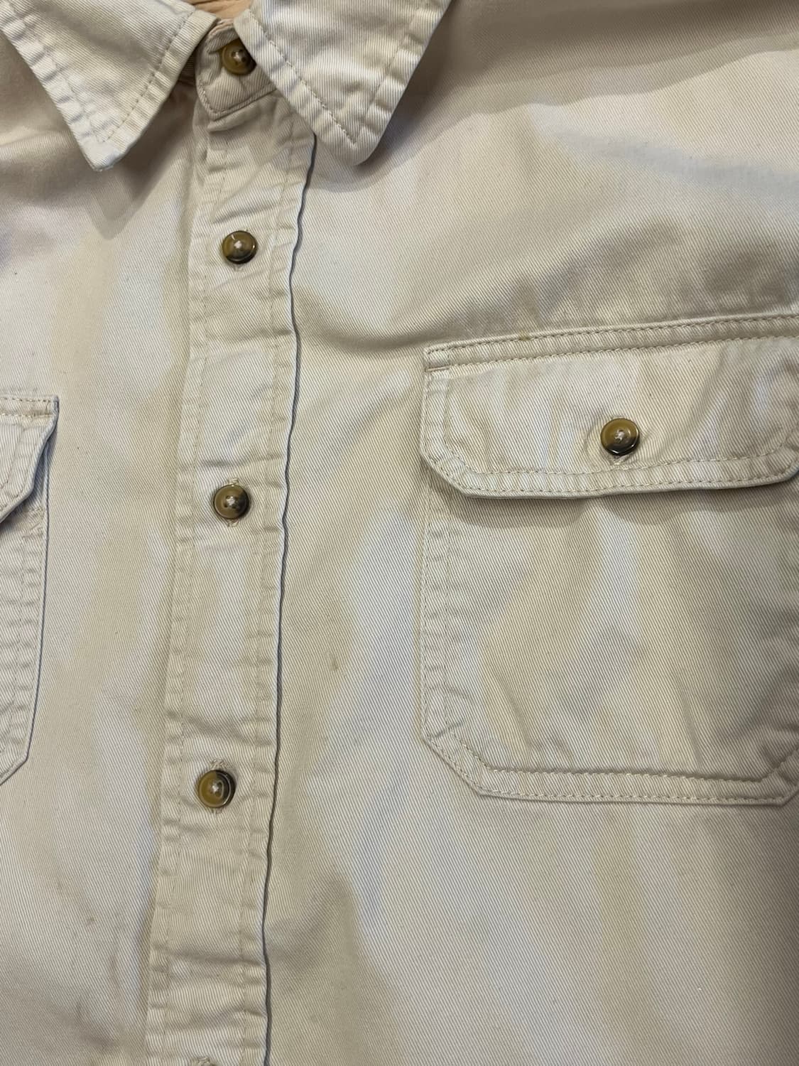 [XL] 랭글러 코튼 트윌 워크 셔츠 아이보리 더블포켓 Wrangler 상품이미지7