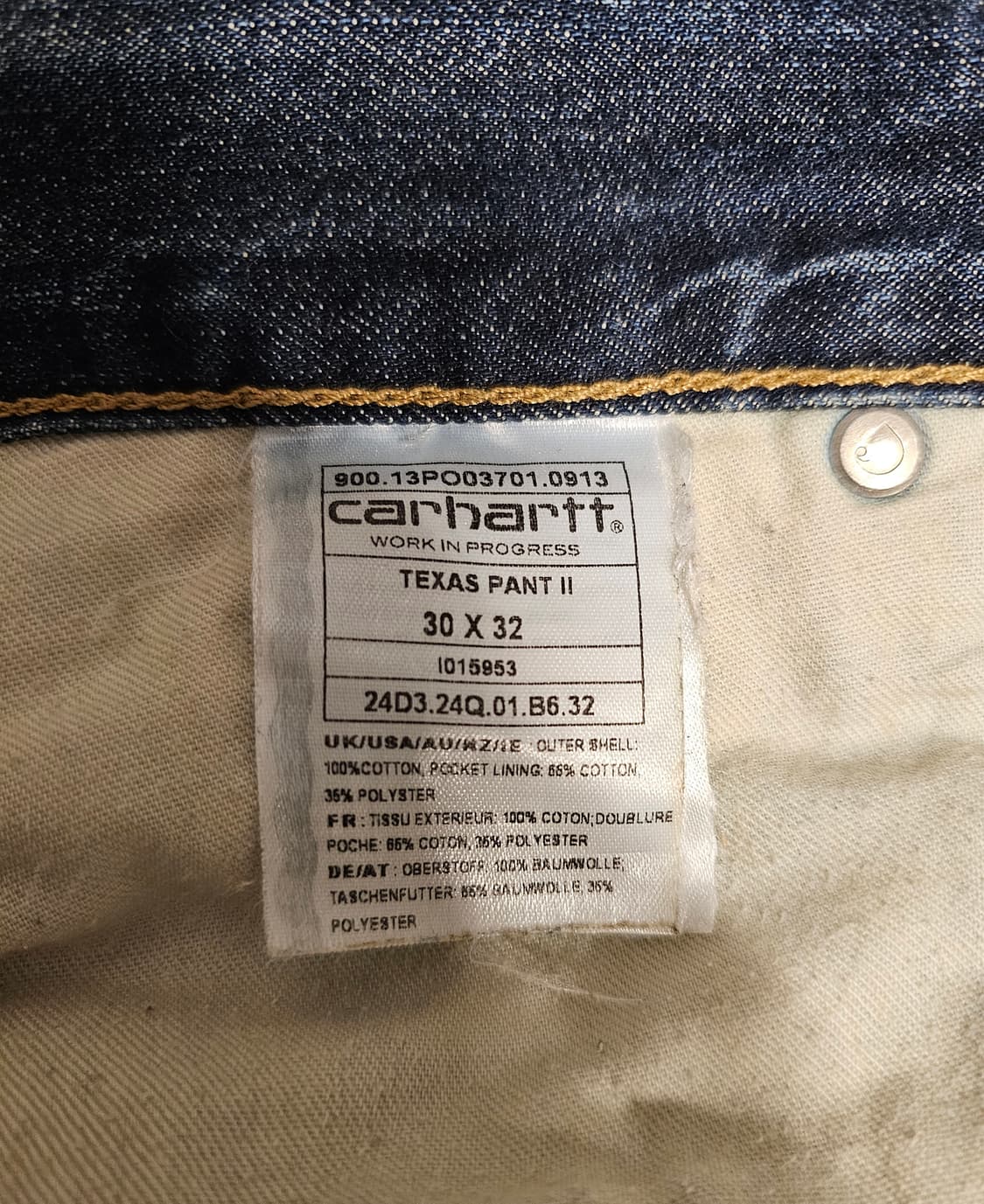 칼하트 wip 데님팬츠 상품이미지3