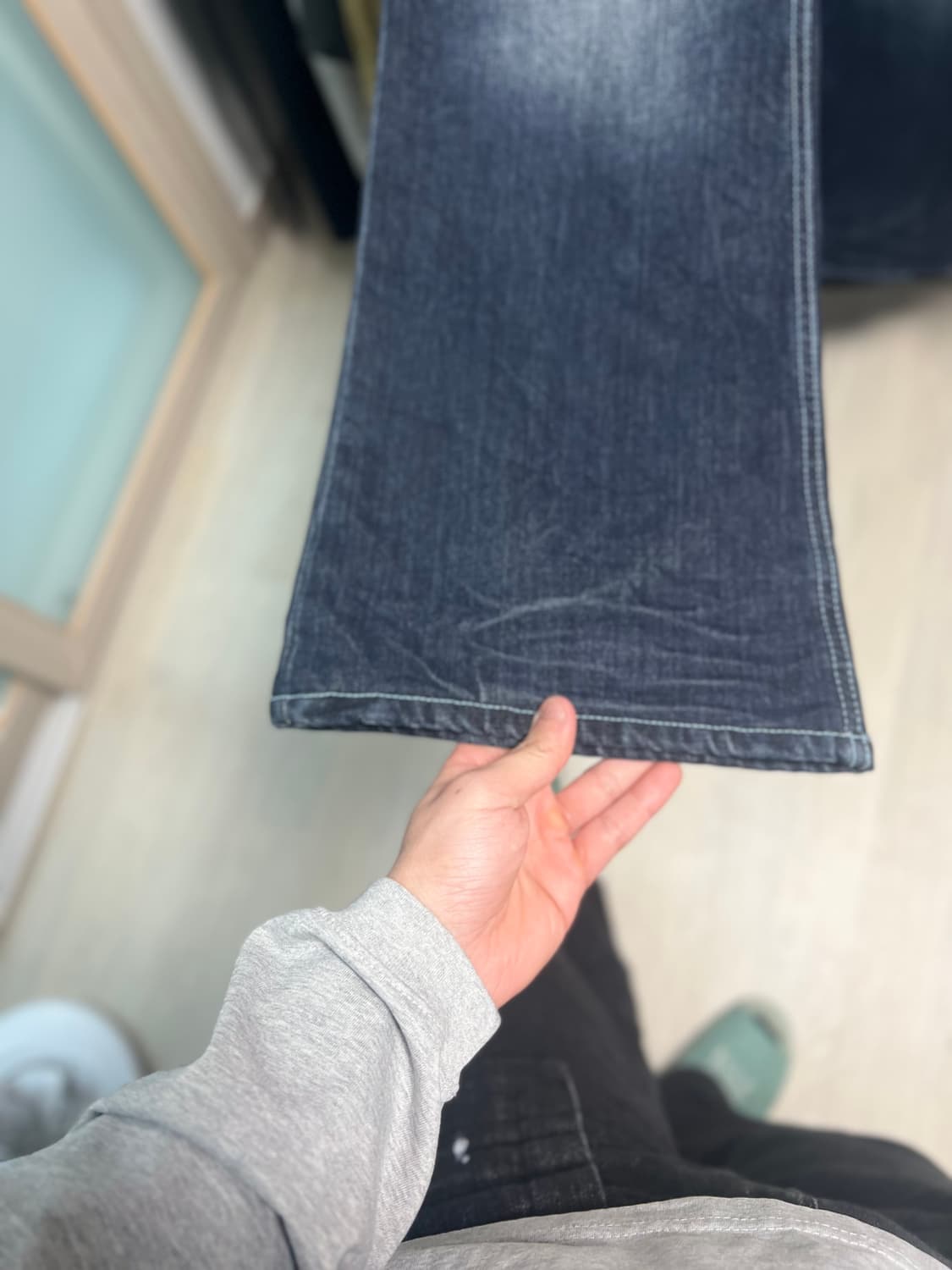 엘무드 슬래시 플레어 데님 트루블루(48)청바지 상품이미지5