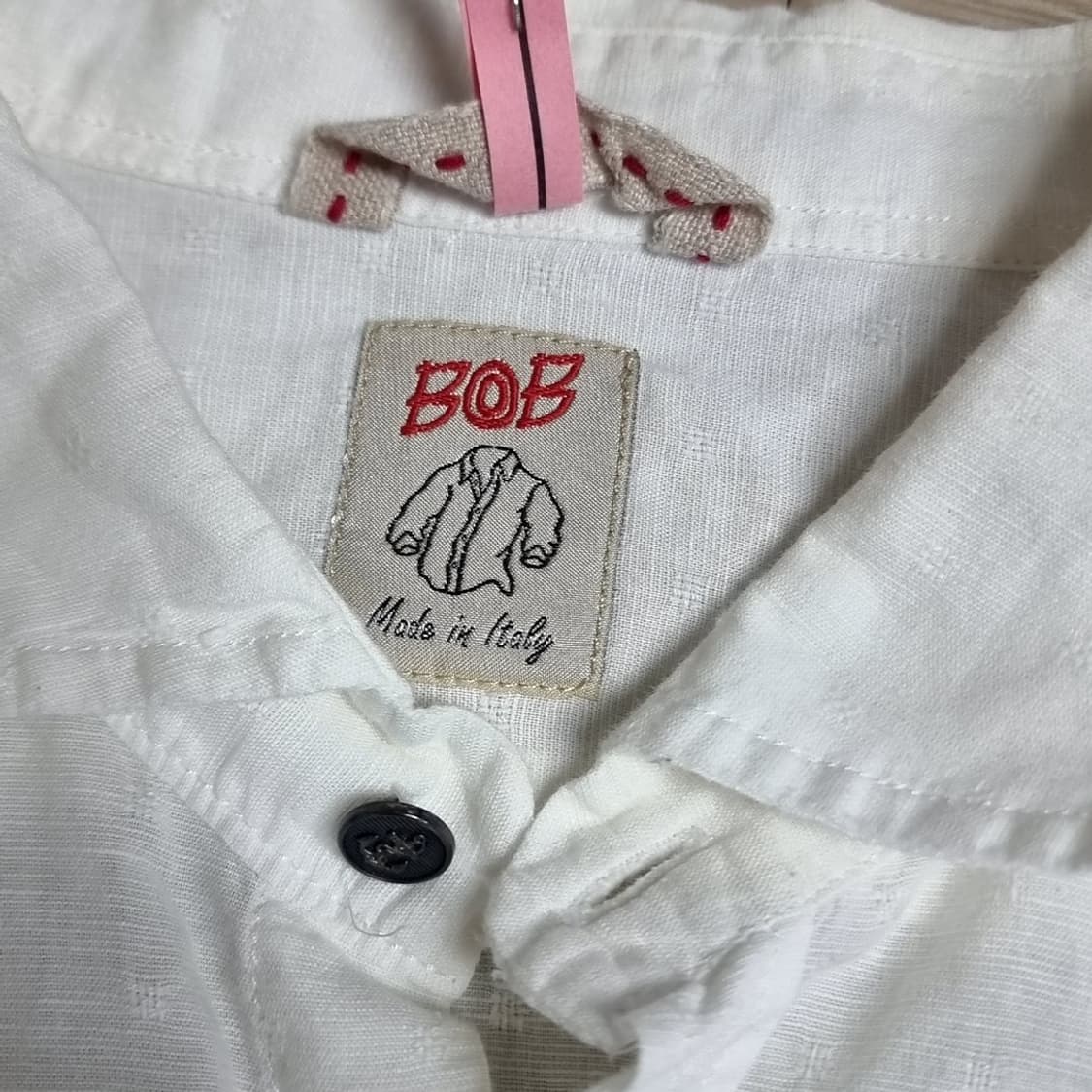 이태리제BOB 남성 셔츠 화이트 앵커 패턴(100-105) 상품이미지2