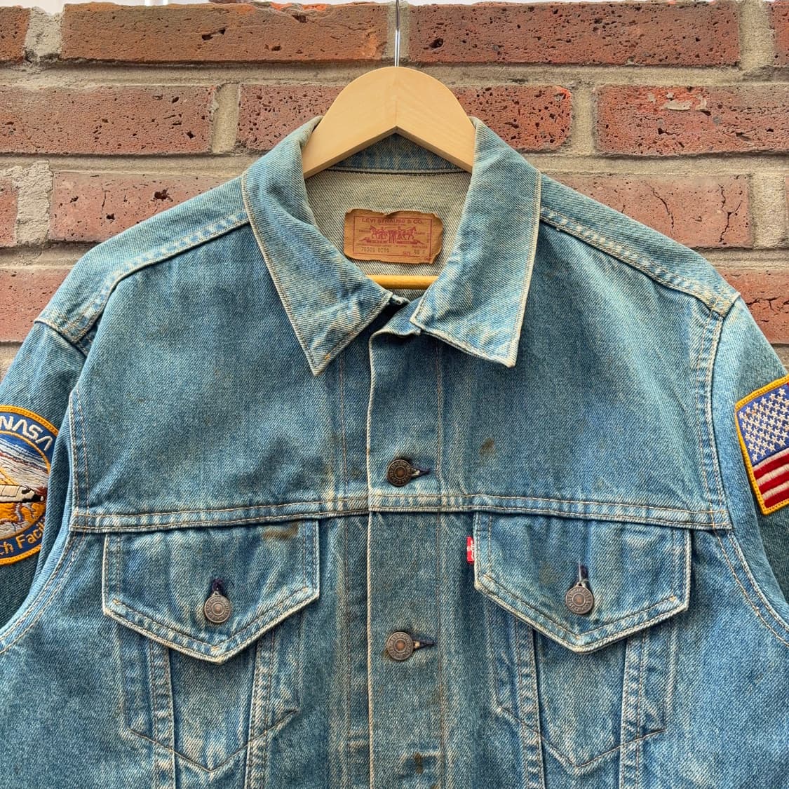 8~90s USA 리바이스 70506 패치 커스텀 데님 트러커 상품이미지2
