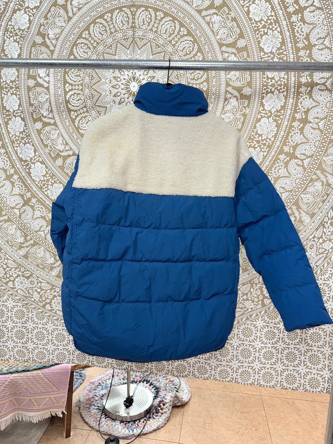 H.X STUIDIO 빈티지 후리스 배색 경량패딩  상품이미지3