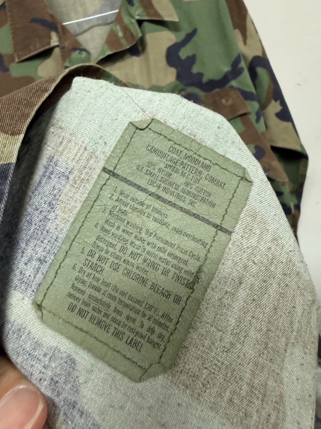 미군 우드랜드 BDU 카모플라쥬 코트  상품이미지5