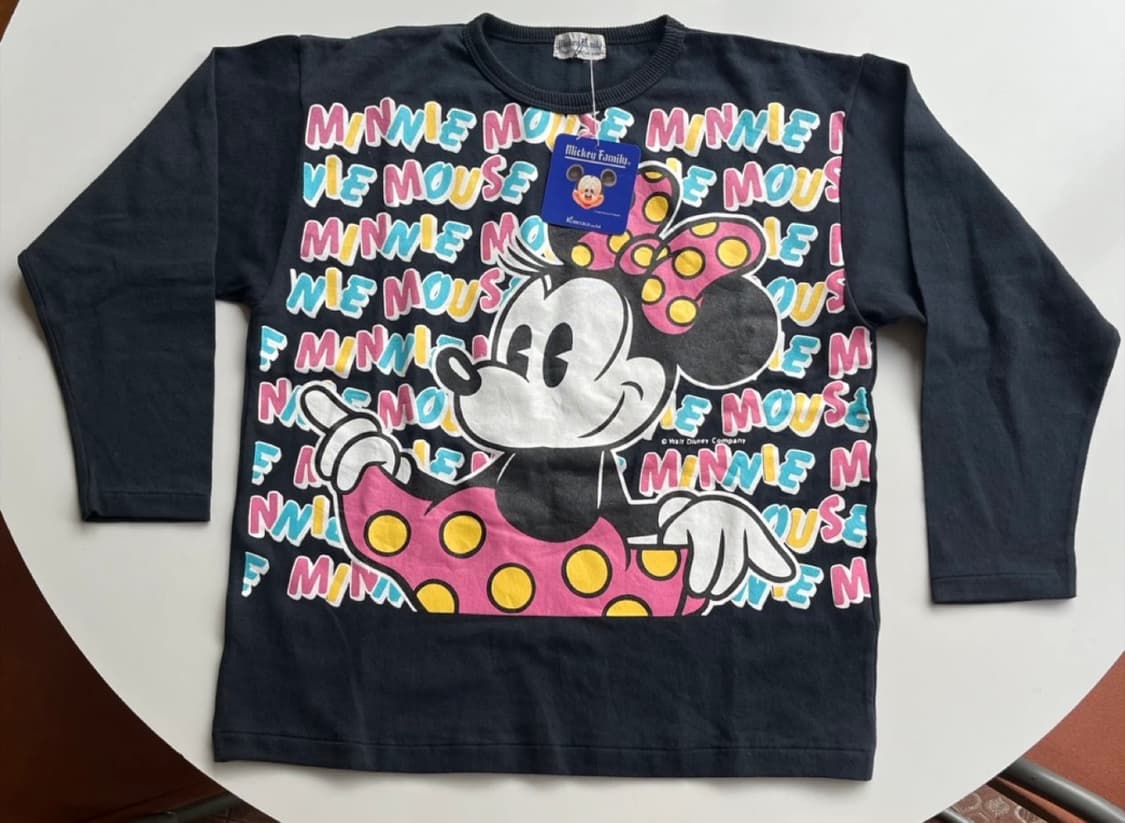 빈티지 디즈니 미니마우스 라운드 셔츠 (새제품) 상품이미지2