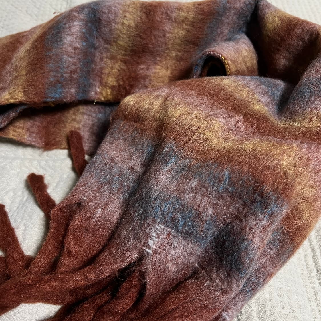 일본감성 스트라이프 배색 머플러 상품이미지2