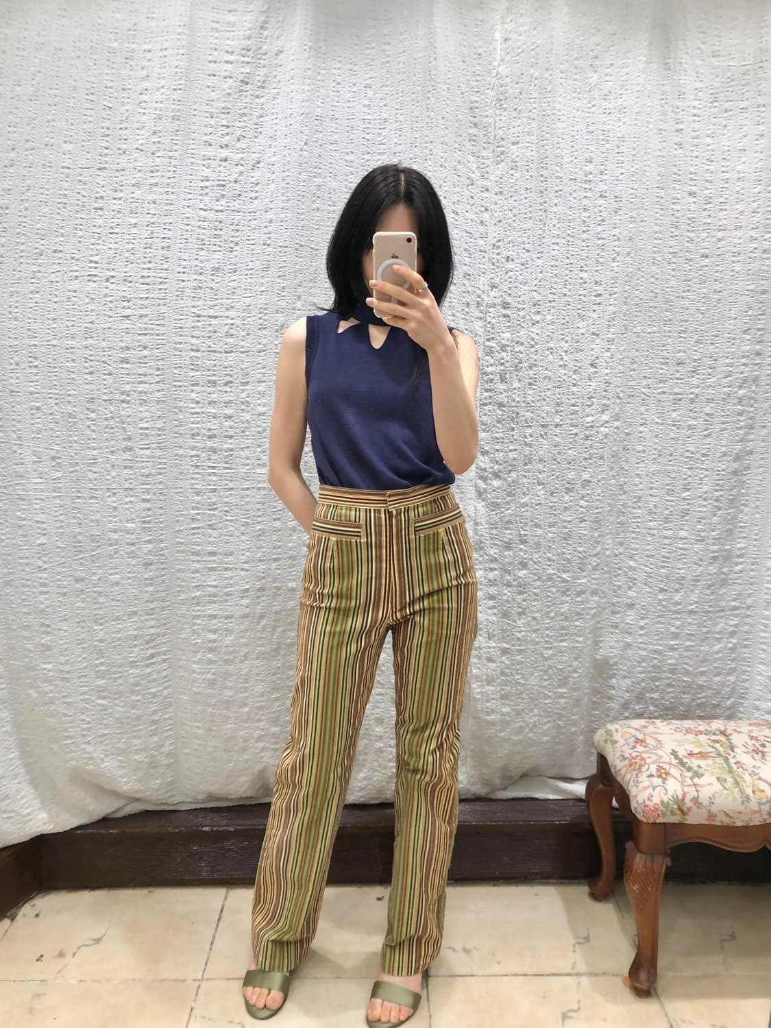 Nature stripe bootscut pants 상품이미지3