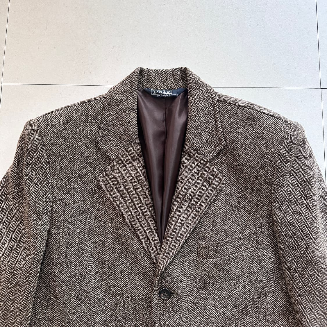 90s 폴로 랄프로렌 헤링본 트위드 3버튼 자켓  상품이미지3