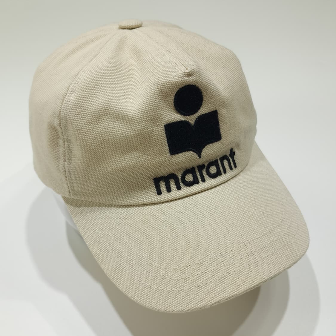 CL860 이자벨마랑 타이론 블랙 로고 자수 베이지 코튼 볼캡 상품이미지2