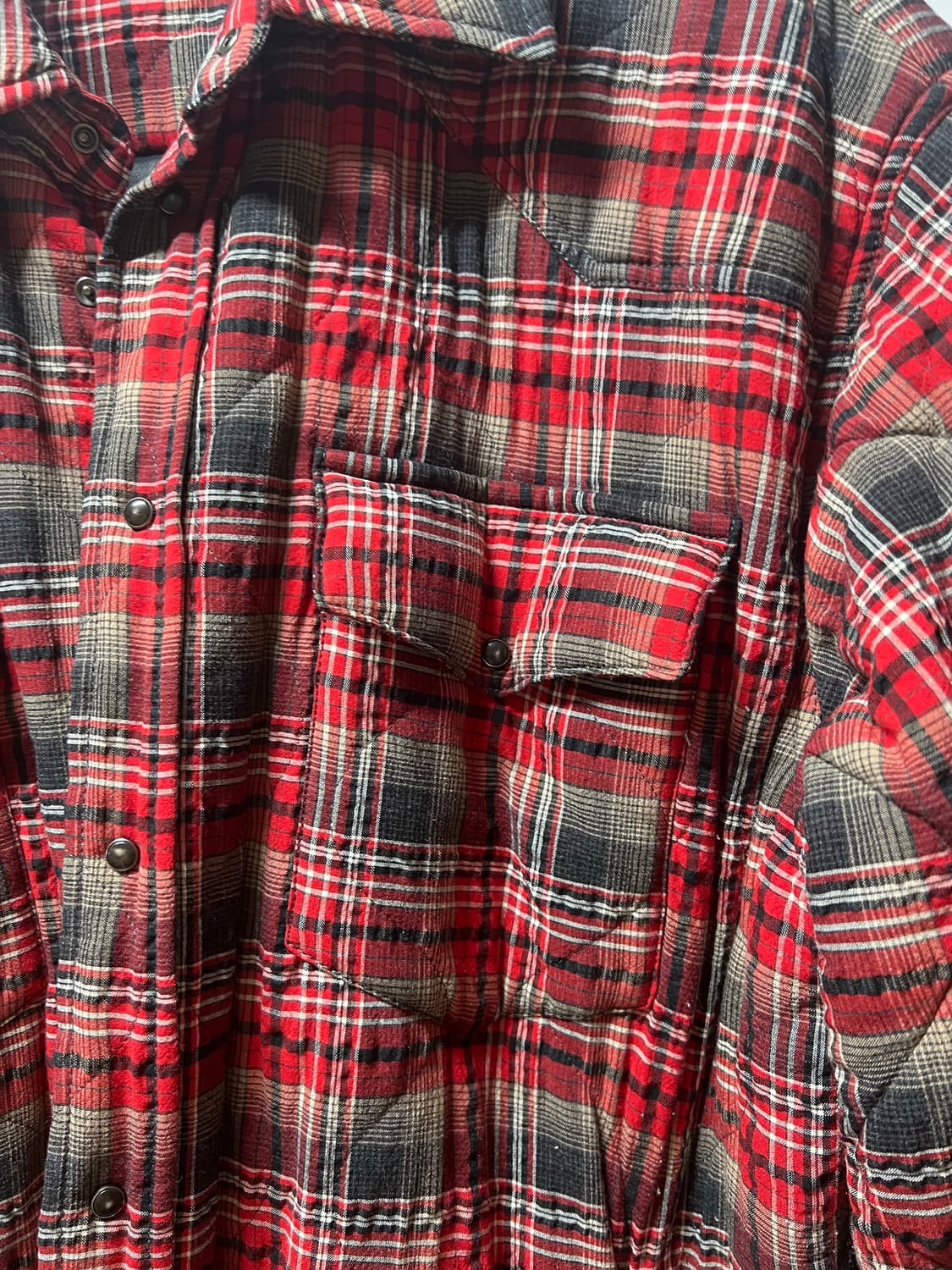 아크네스튜디오 레드 그레이 퀄팅 자켓셔츠 48사이즈 상품이미지7