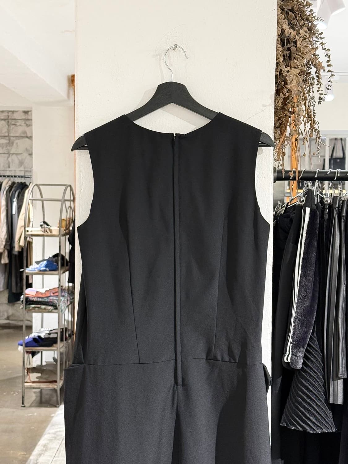 꼼데가르송 robe de chambre 블랙 울 슬리브리스 롱 원피스 상품이미지5