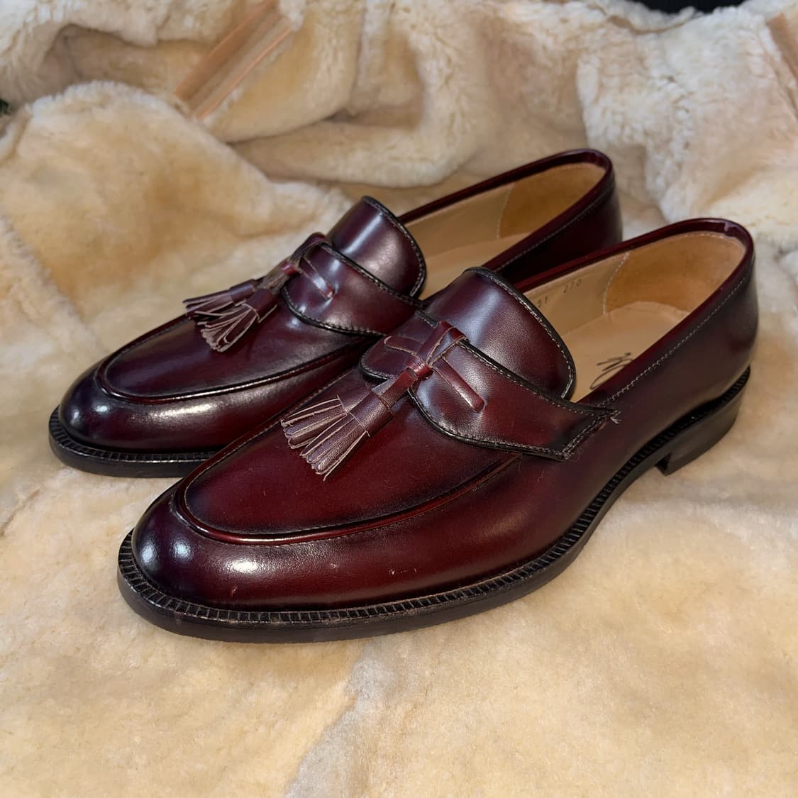 미사용 전시품 국내 테일러샵 수제화 버건디 태슬 로퍼  상품이미지8