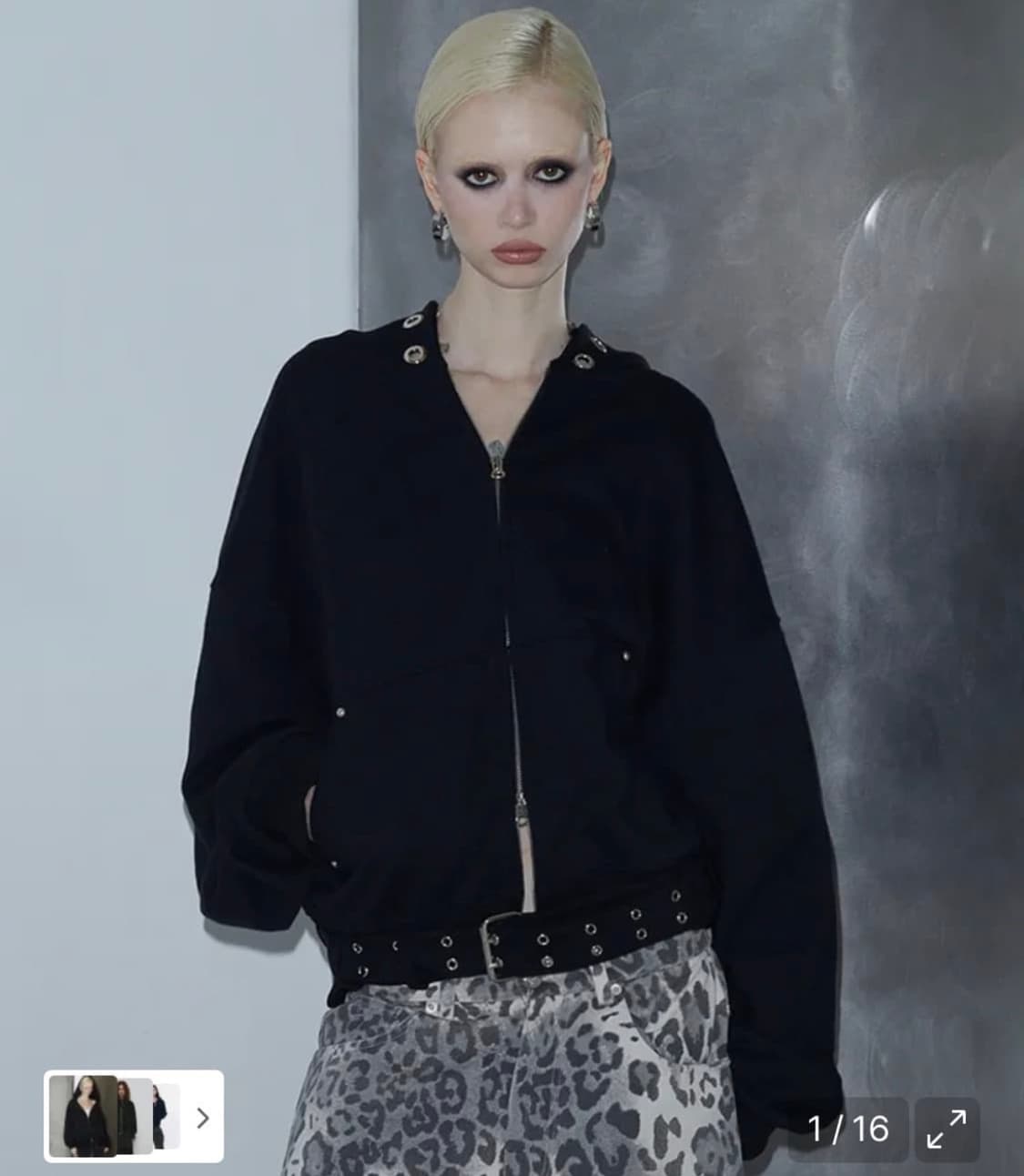 VOONT 분트 아일렛 후드집업 블랙 상품이미지3