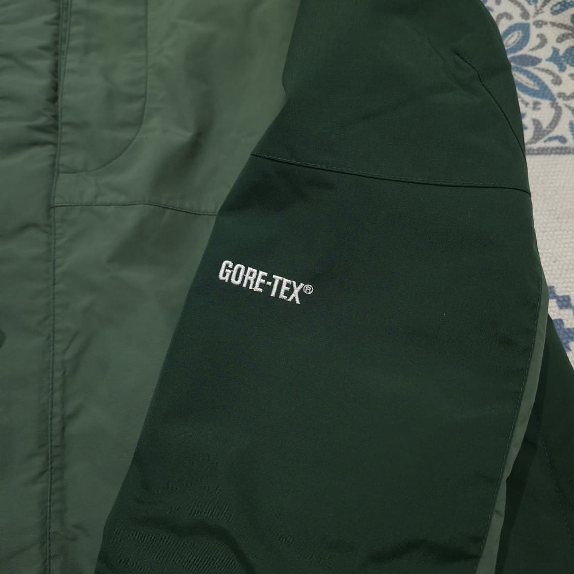 노스페이스 올리브 그린 배색 로고 고어텍스 기모 바람막이 점퍼 XL 상품이미지7