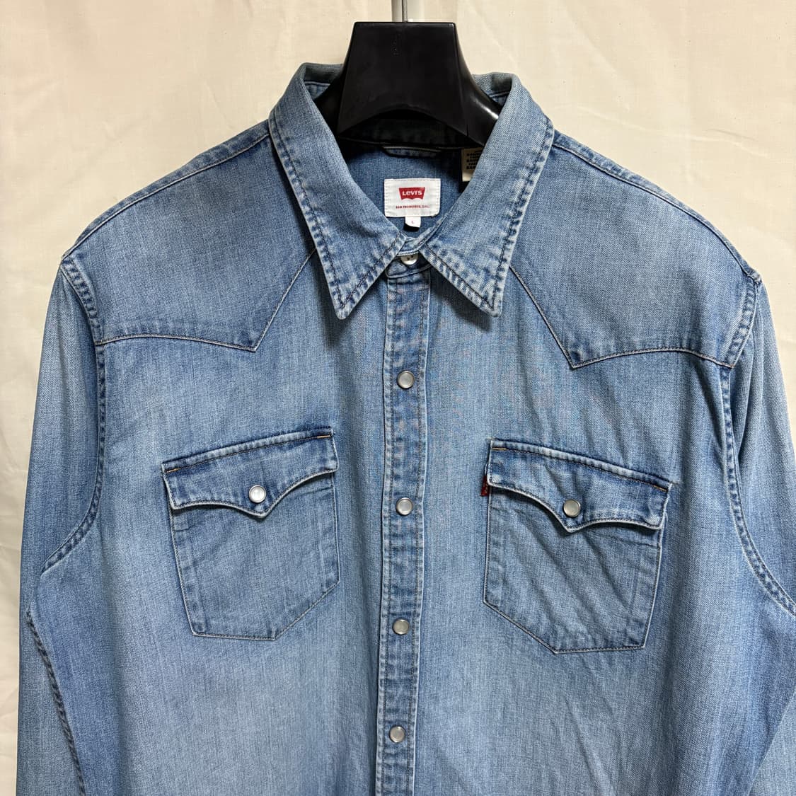 리바이스 데님 웨스턴 셔츠 / 연청, L 상품이미지2