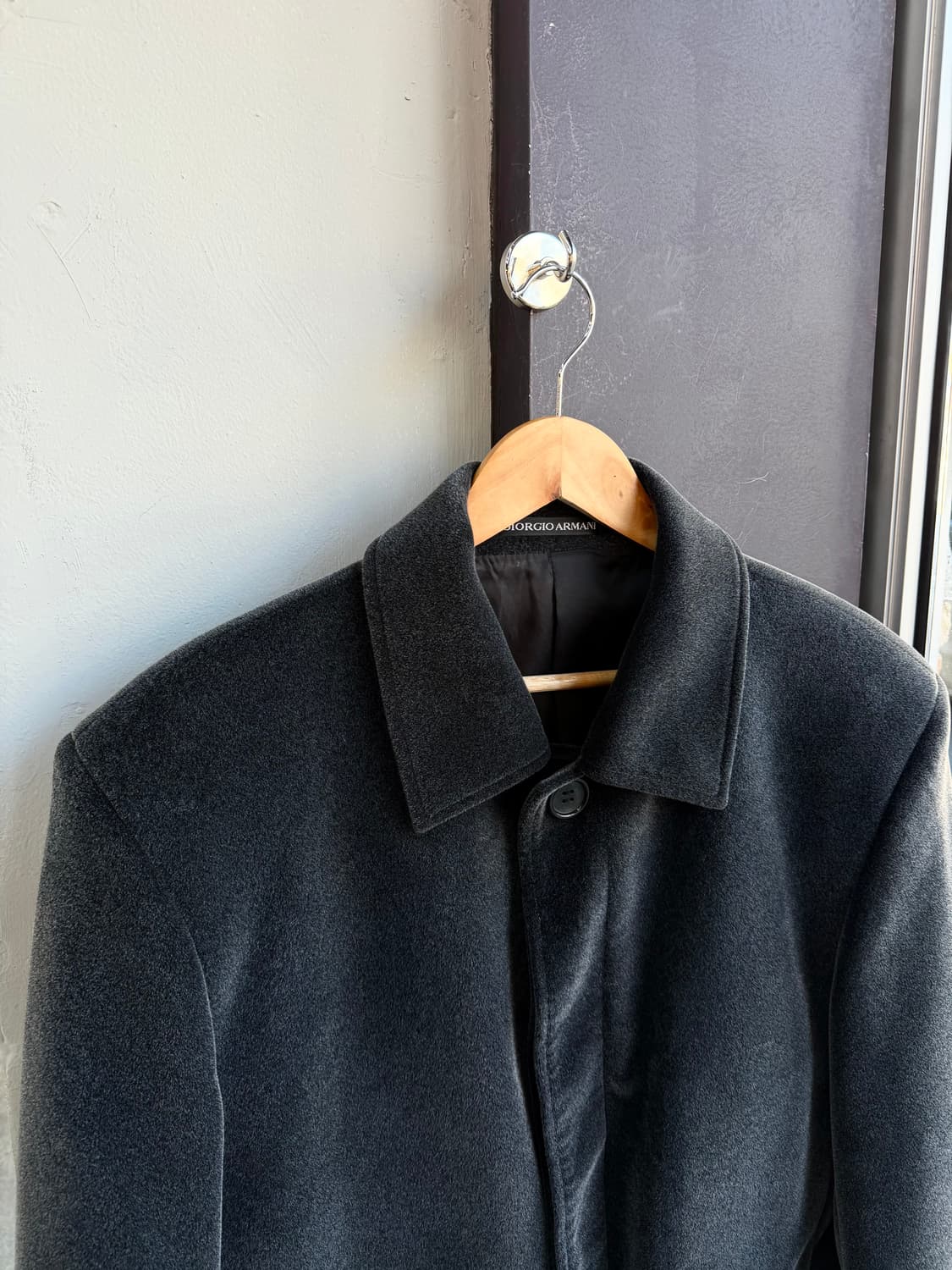 52/ 조르지오 아르마니 90AW 벨벳 울 코트자켓 상품이미지3
