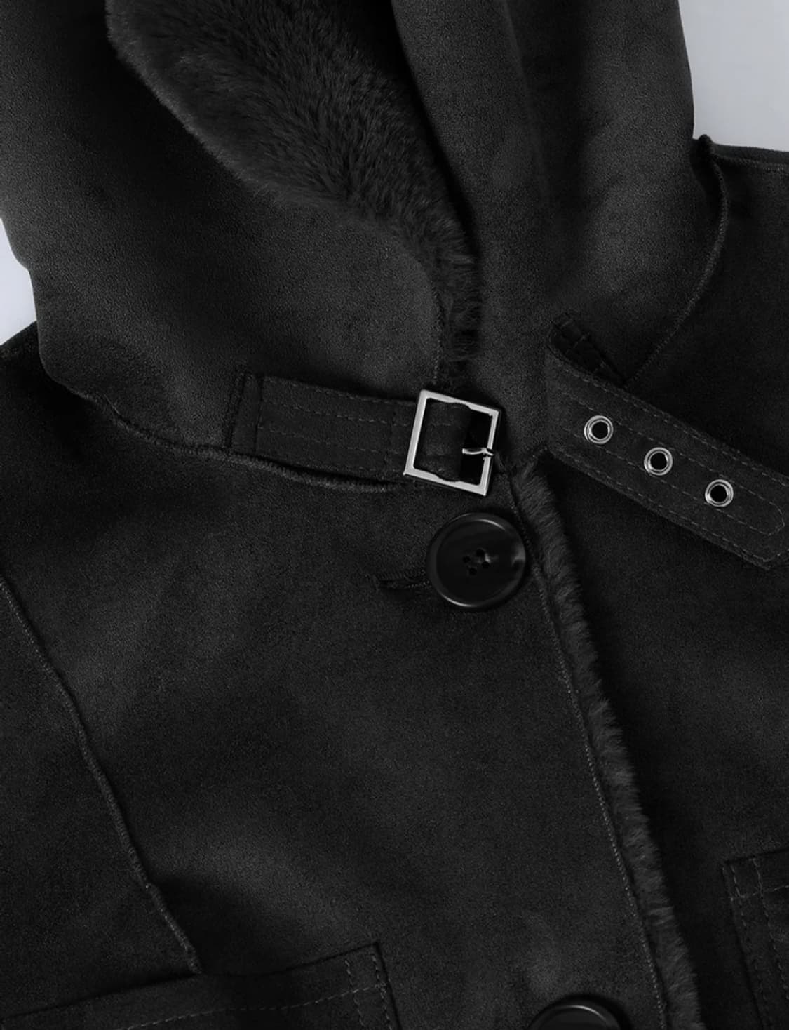 낫유어로즈 리버시블 세일러 무스탕 블랙 아이브 장원영 착용 상품이미지2